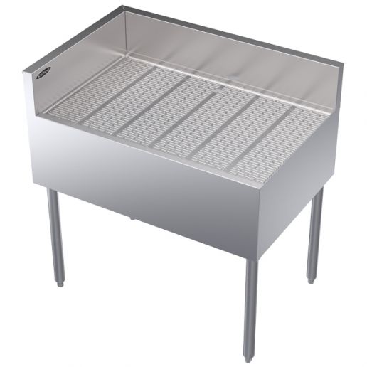 Like New Krowne KR24-C36L Royal 36"W X 24"D Stainless Corner Drainboard With Return On Left