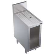 Like New Krowne KR24 - S12 Royal Series 12"L x 24"DSteel Underbar Storage Cabinet With Drainboard Top - Falcon Restaurant Supply - 1