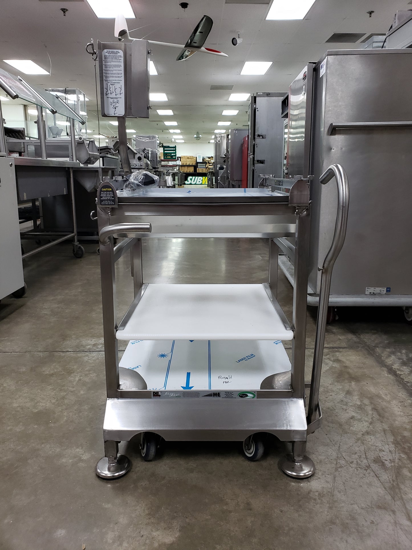 New M&E Deli Buddy Mobile Stainless Steel Cart with Casters