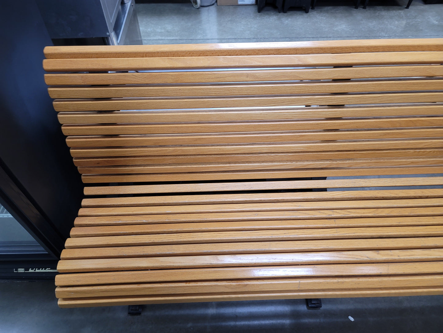 Used Vintage Falcon Cast Iron and Oak Slat Bench - 1950's?