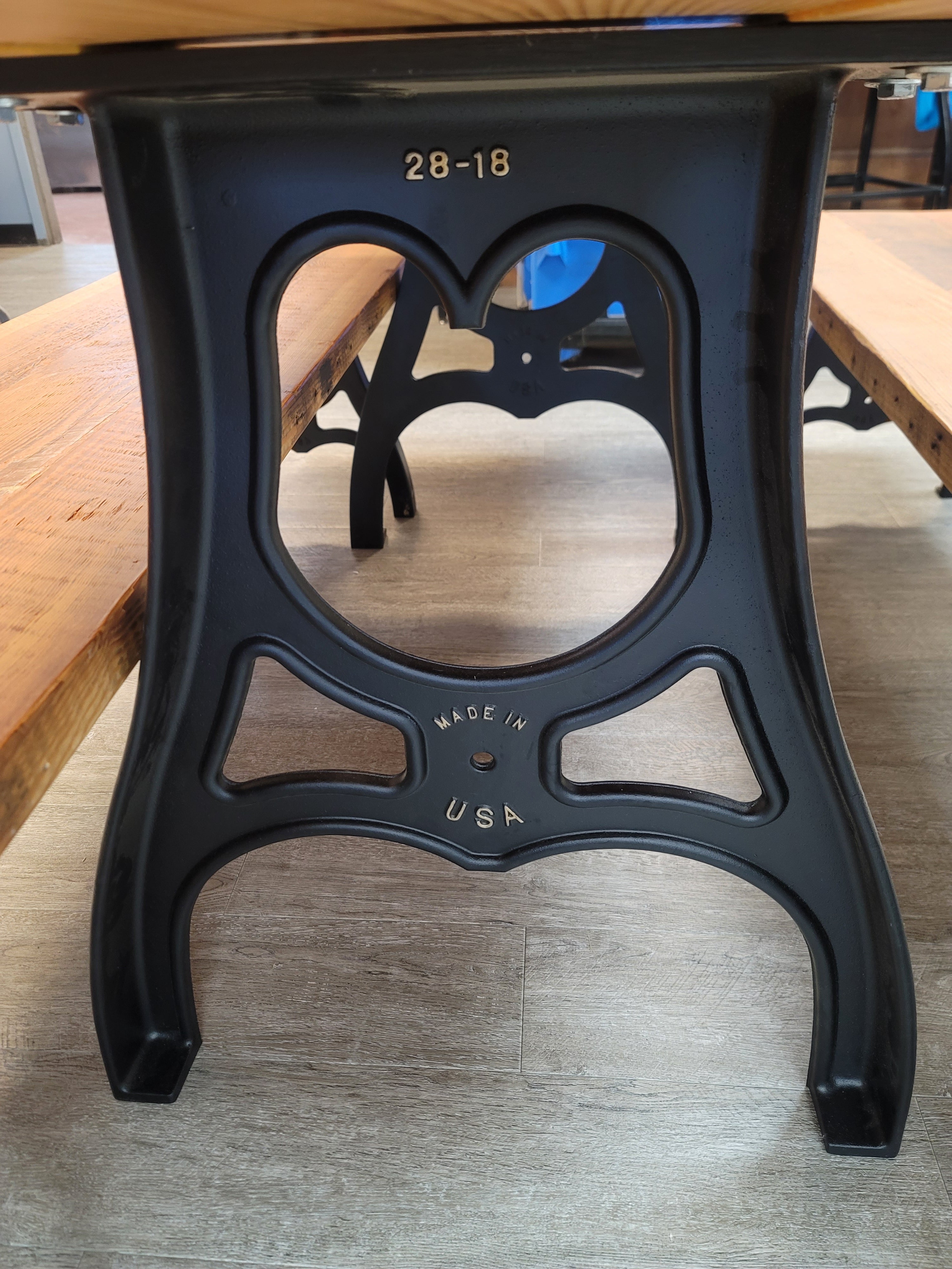 Used Beautiful Reclaimed Wood Table with 2 Benches - Pine