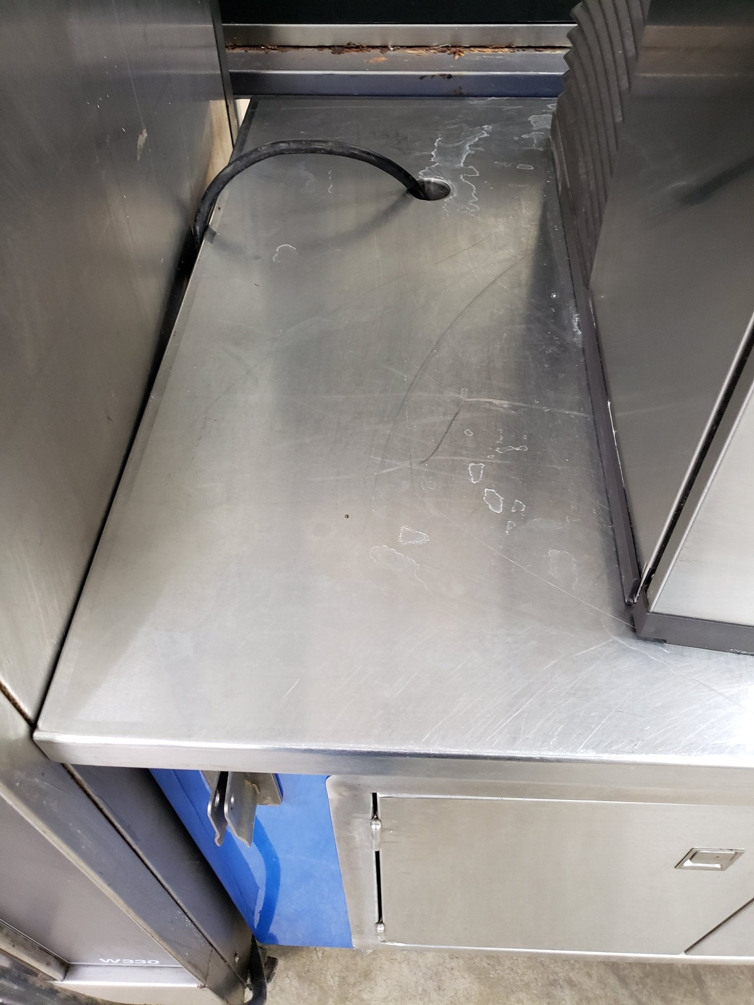 Used ColorPoint 50" Refrigerated Buffet worktop cabinet on casters with 115v outlet - Falcon Restaurant Supply - 3