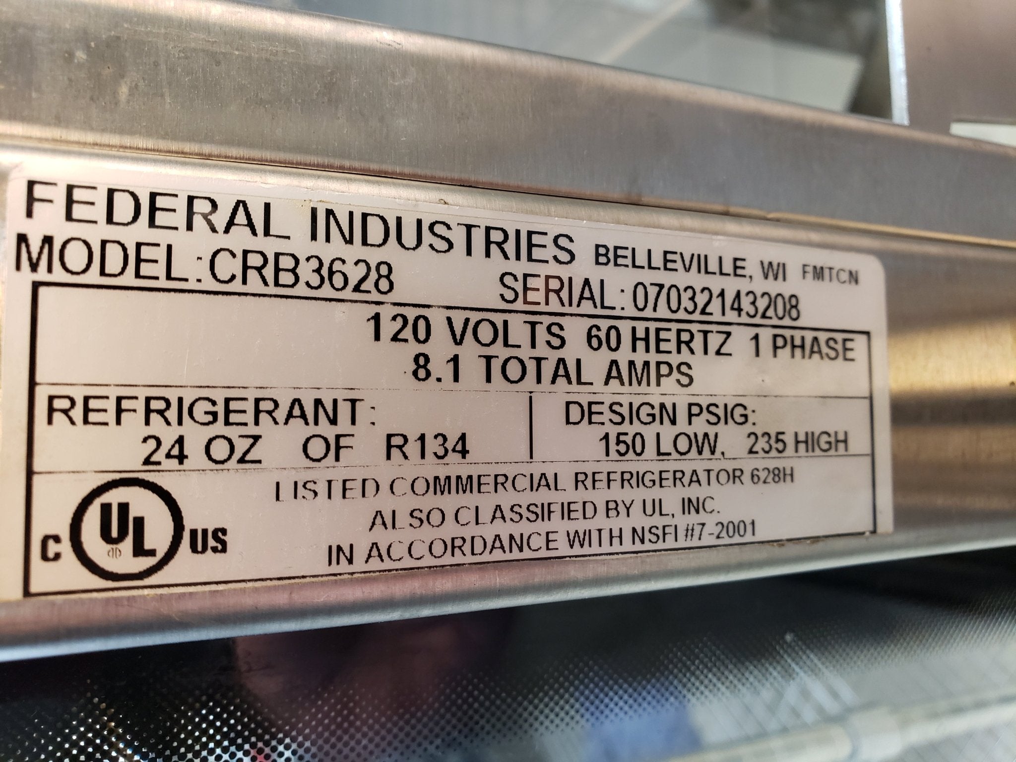 Used Federal Industries ERR3628 36" Counter Top Refrigerated Merchandiser Cooler