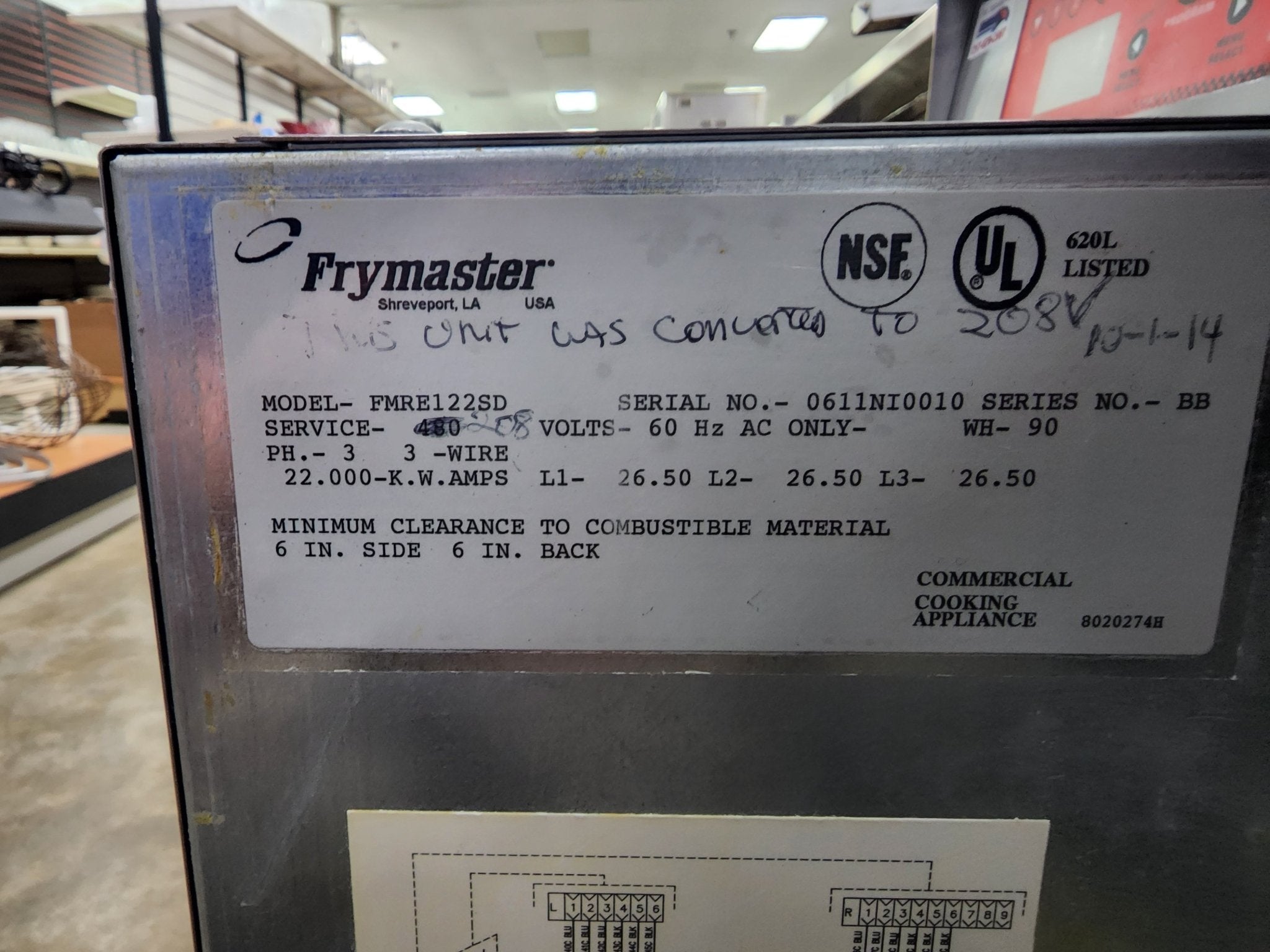 Used Frymaster Electric Fryer AutoLift Dump Station & Filtration Fry Master 208V 3 Phase