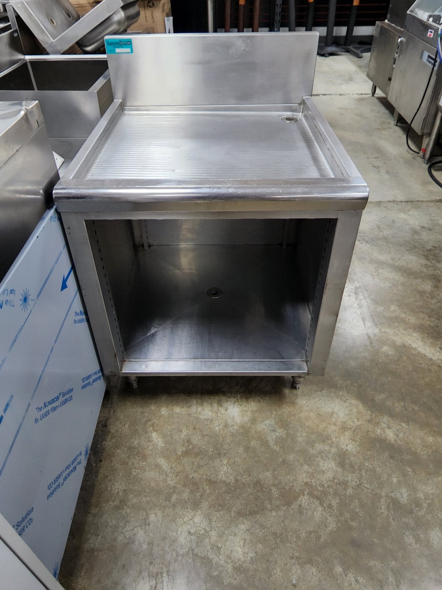 Used Supreme Metal Stainless Steel Underbar Drainboard - Used - SS36 - Falcon Restaurant Supply - 1