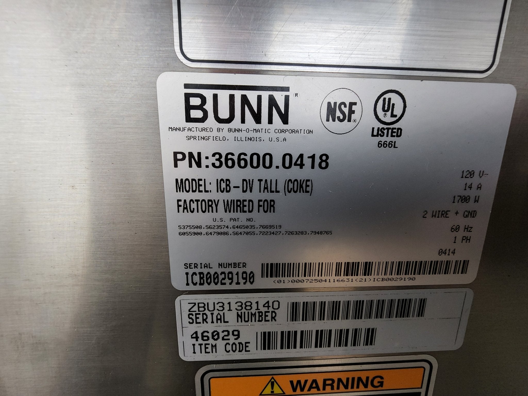 Used Bunn ICB - DV Infusion Series® Coffee Brewer Machine - Tall - 120V - Falcon Restaurant Supply - 4