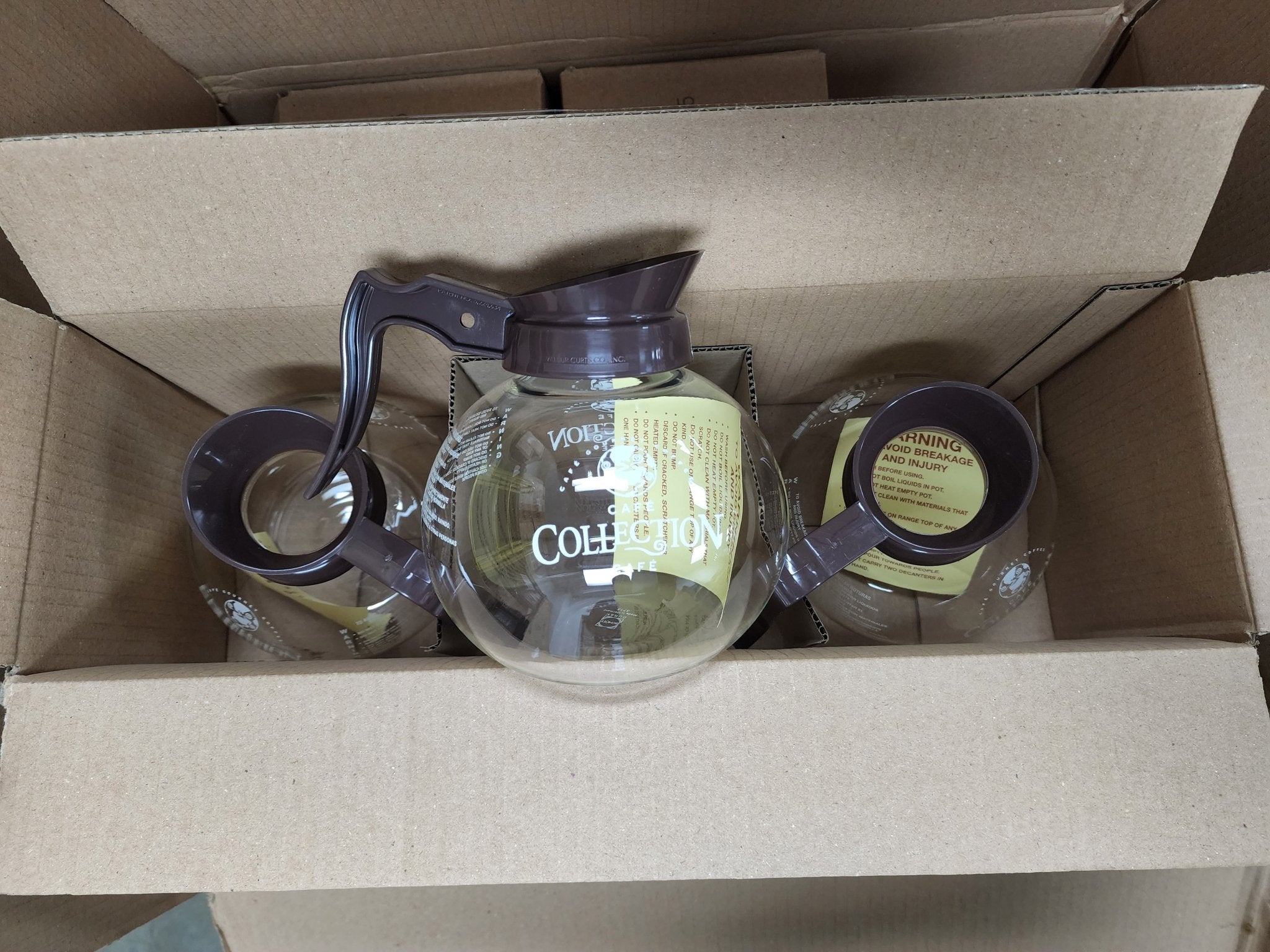 New Curtis DB - 12 Replacement Glass Coffee Decanter Carafe Pot 3pk - Falcon Restaurant Supply - 1