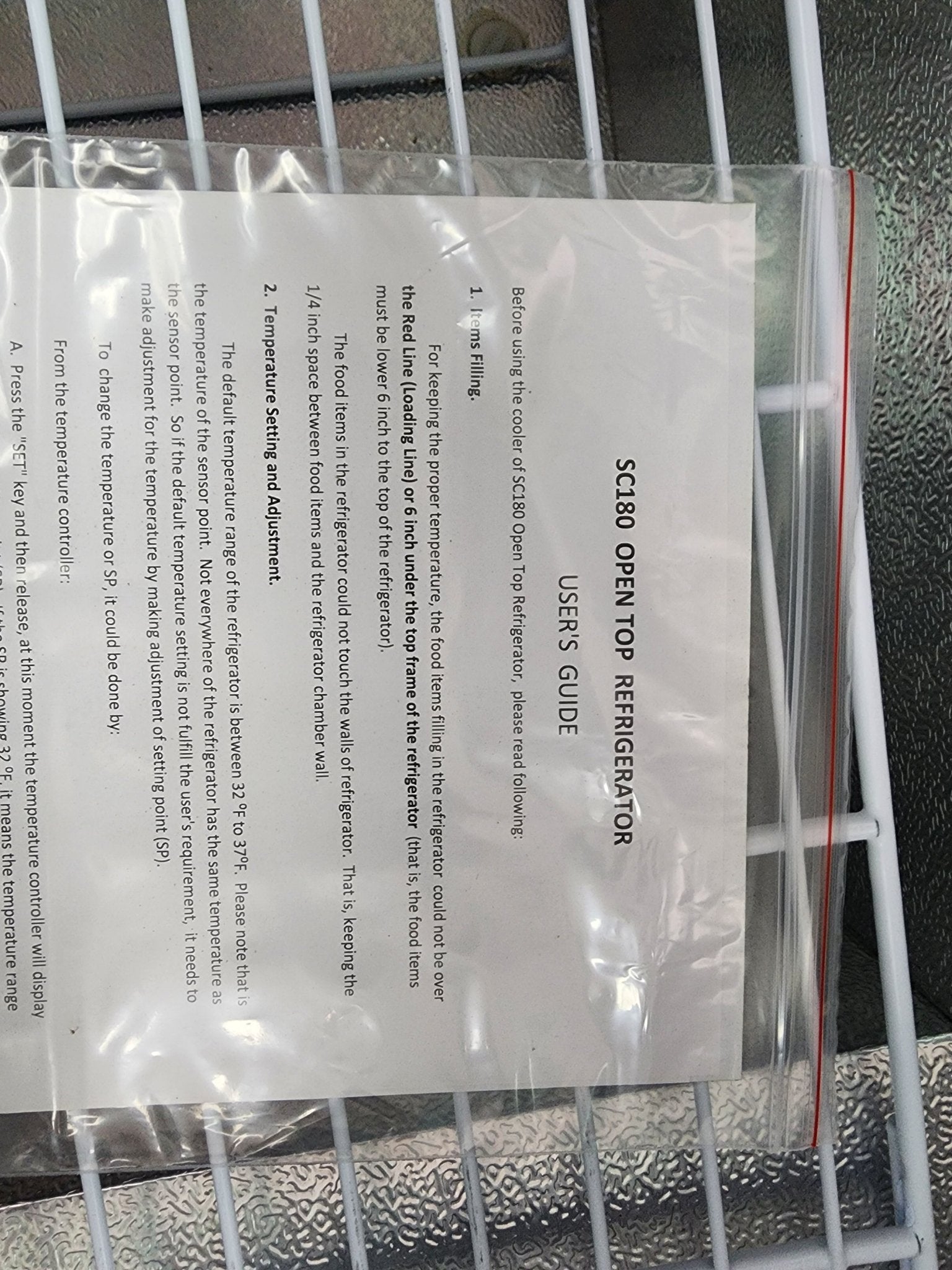 New SC180 Open Top Refrigerator