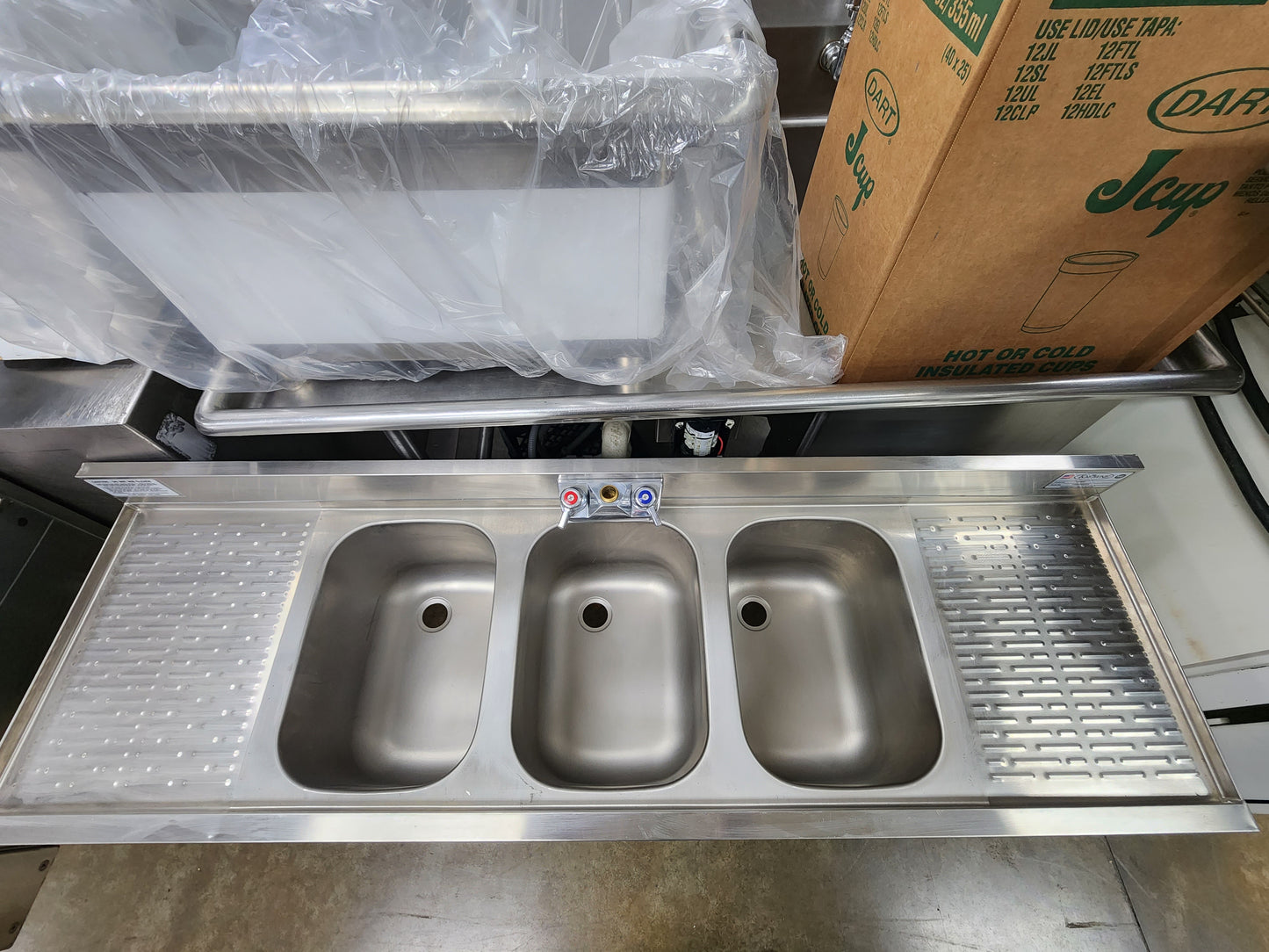 Used Krowne 18-53C 3 Compartment Commercial Sink