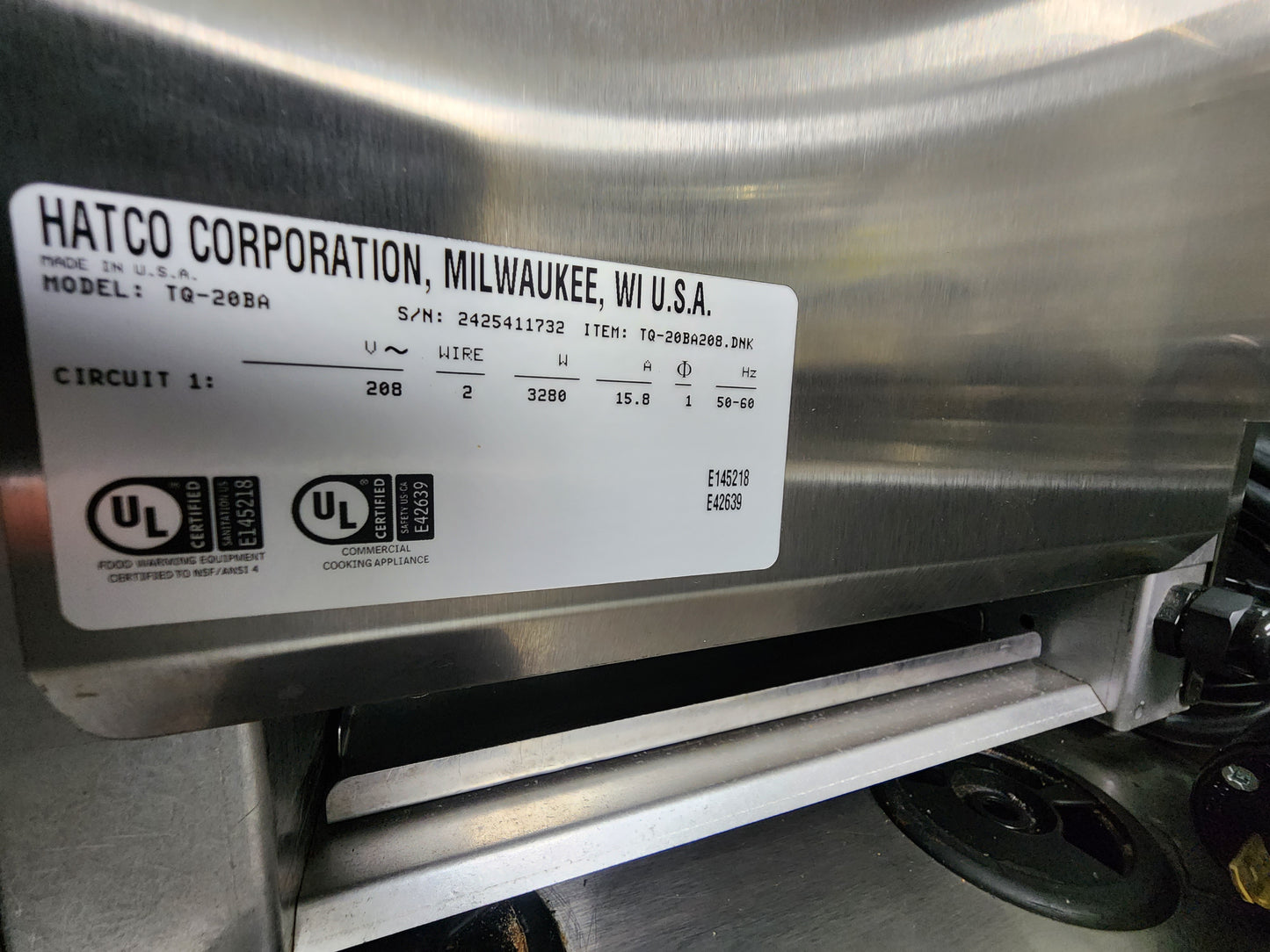 Used Hatco TQ-20BA Conveyor Bagel and Bun Toaster Toasts on One Side Only 208V