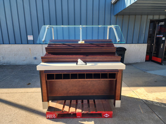 Wooden Bakery / Produce Display Rack with Sneeze Guard and Bottom Storage