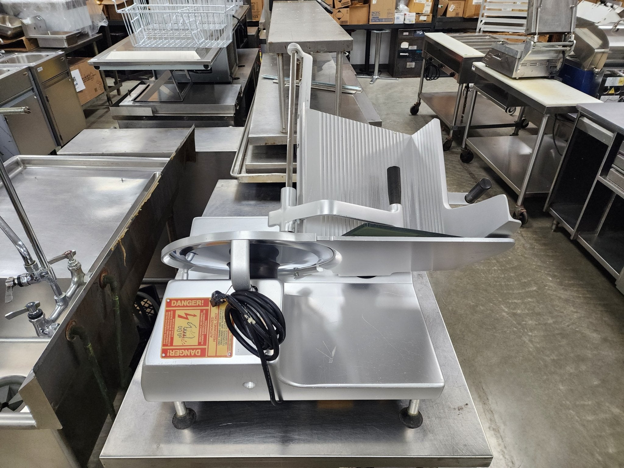 Used 12" Bizerba SE12 Manual Gravity Feed Deli Meat Slicer 120V - Falcon Restaurant Supply - 1