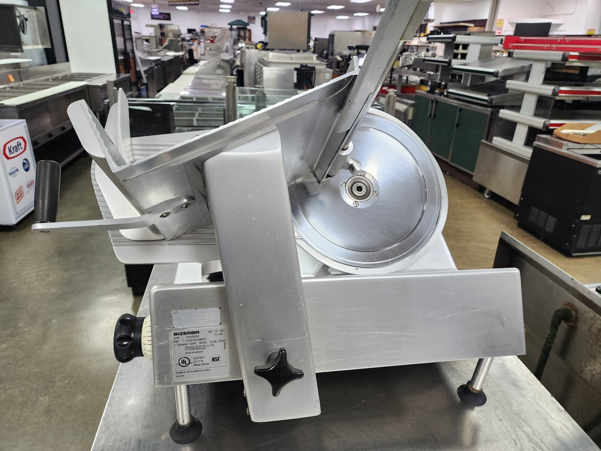 Used 12" Bizerba SE12 Manual Gravity Feed Deli Meat Slicer 120V