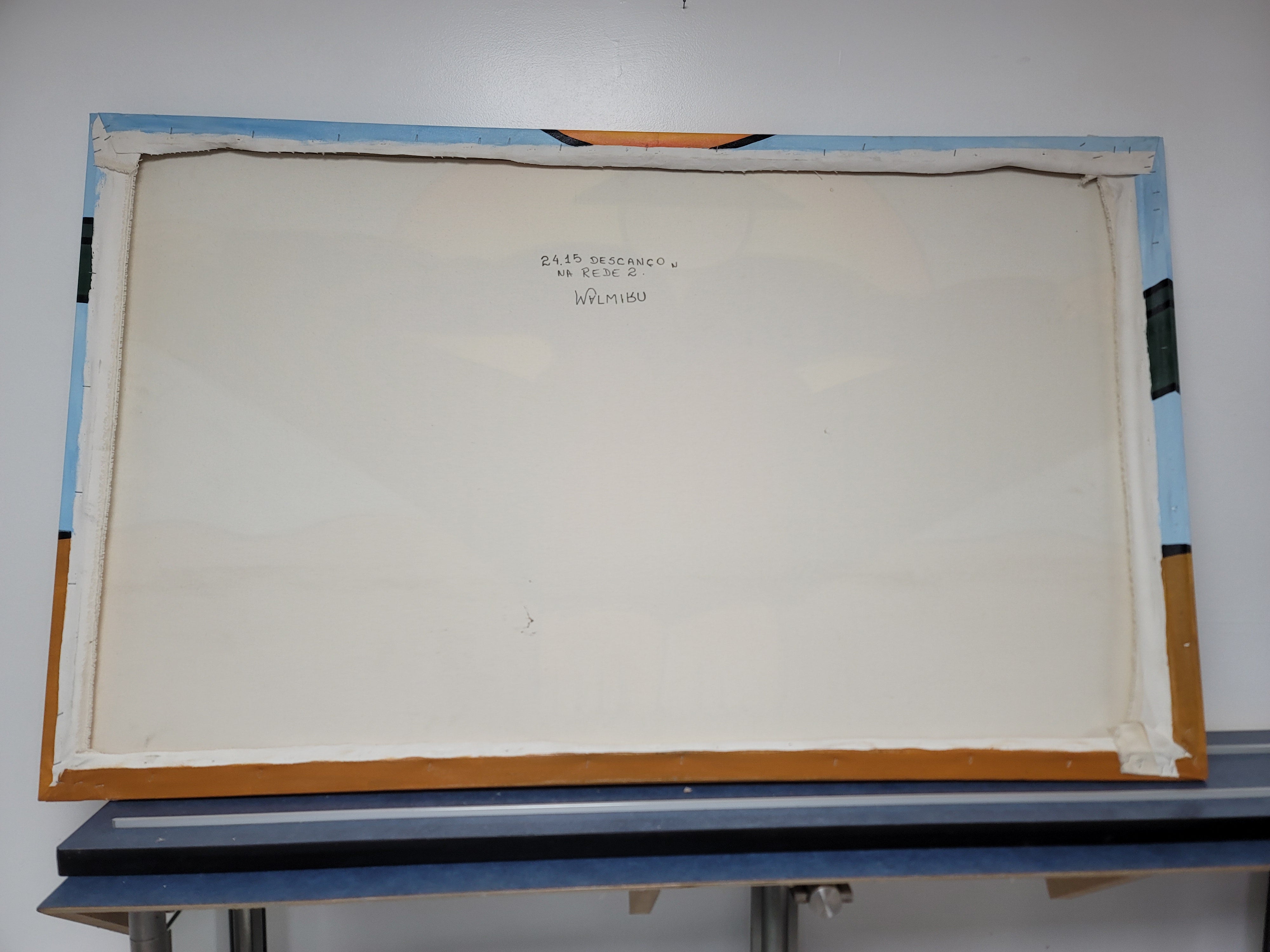 New Walmiru Original Faceless Painting on Canvas - Man in Hammock Rest 36" x 60"