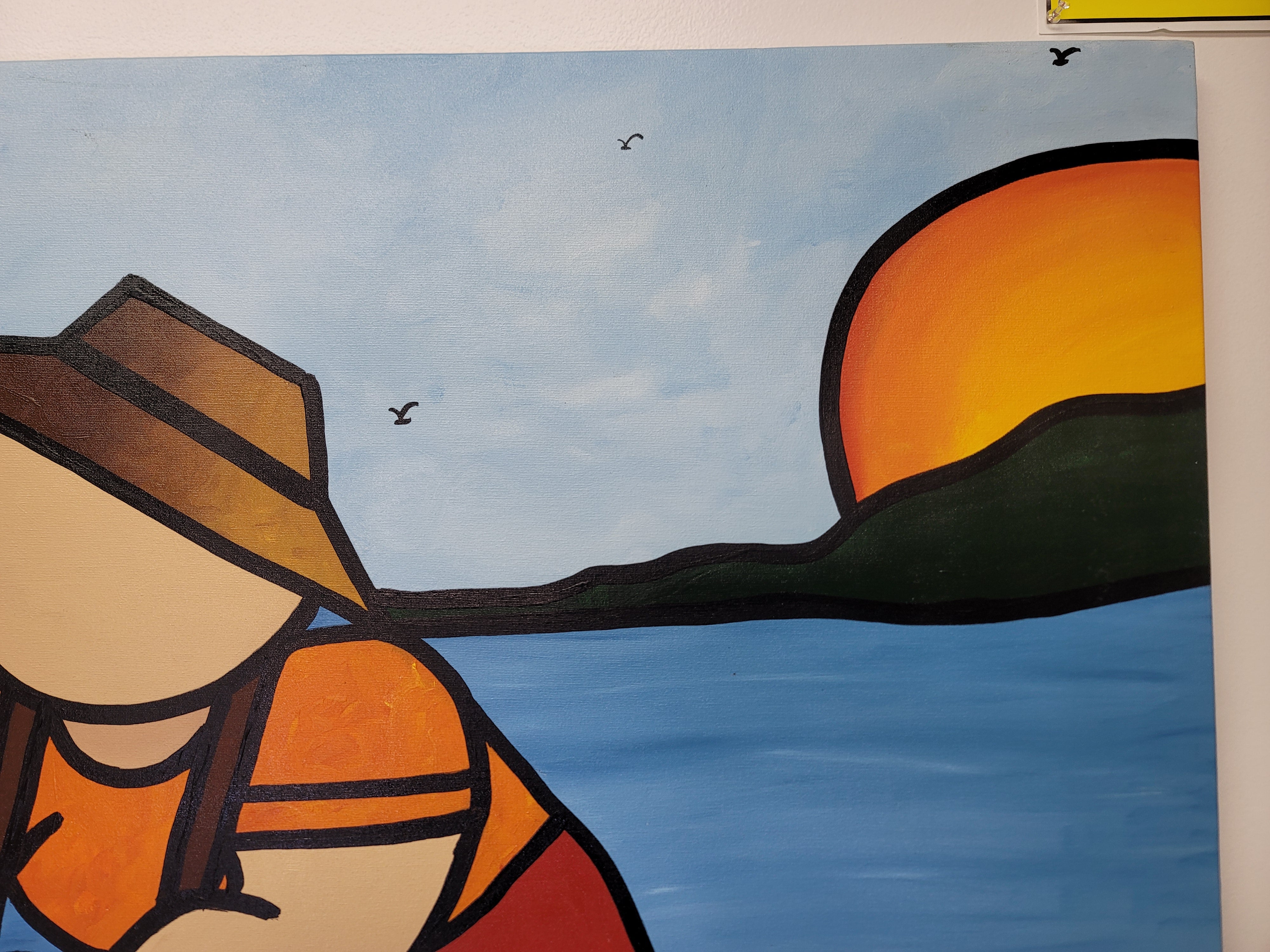 New Walmiru Original Faceless Painting on Canvas - Drum Dancing  36" x 60"