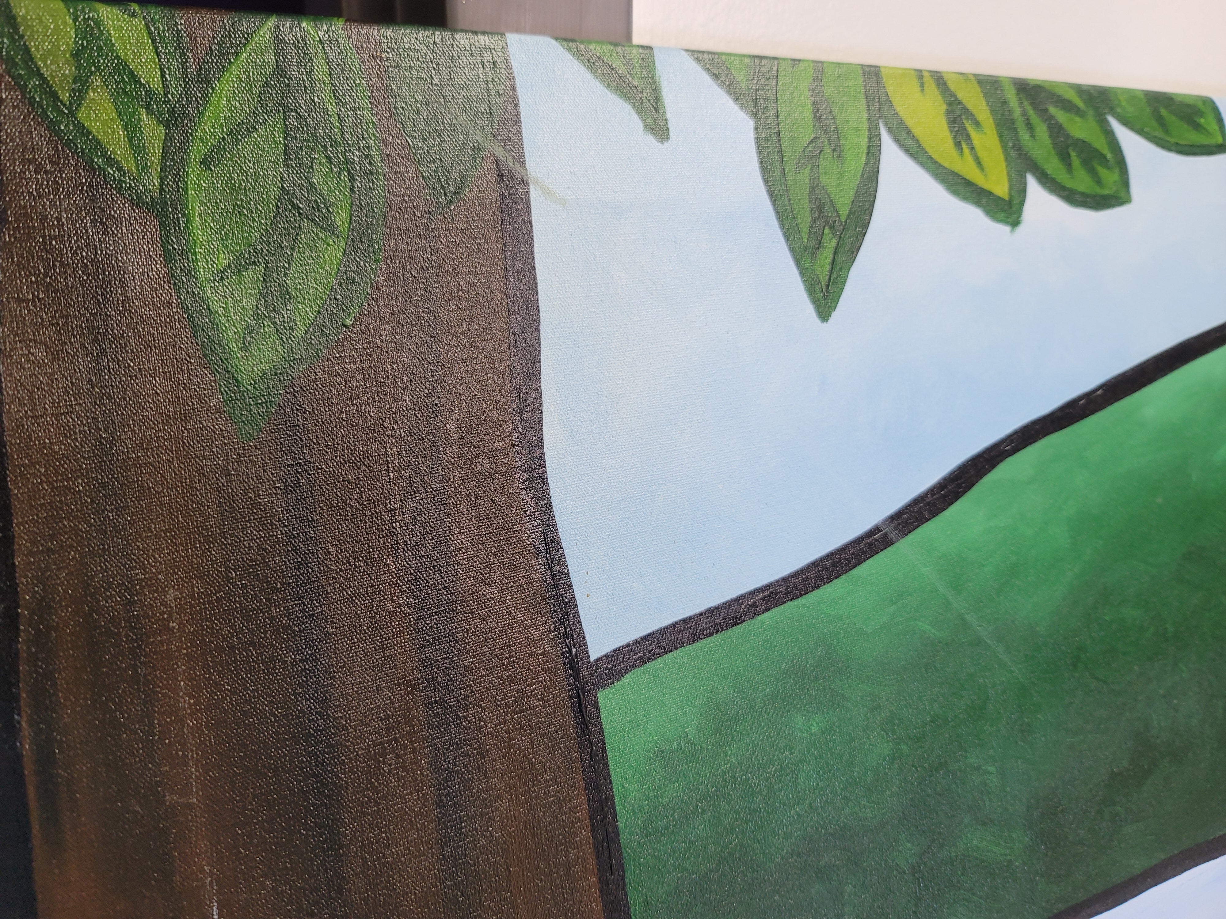 New Walmiru Original Faceless Painting on Canvas -   Lovers  36" x 60"