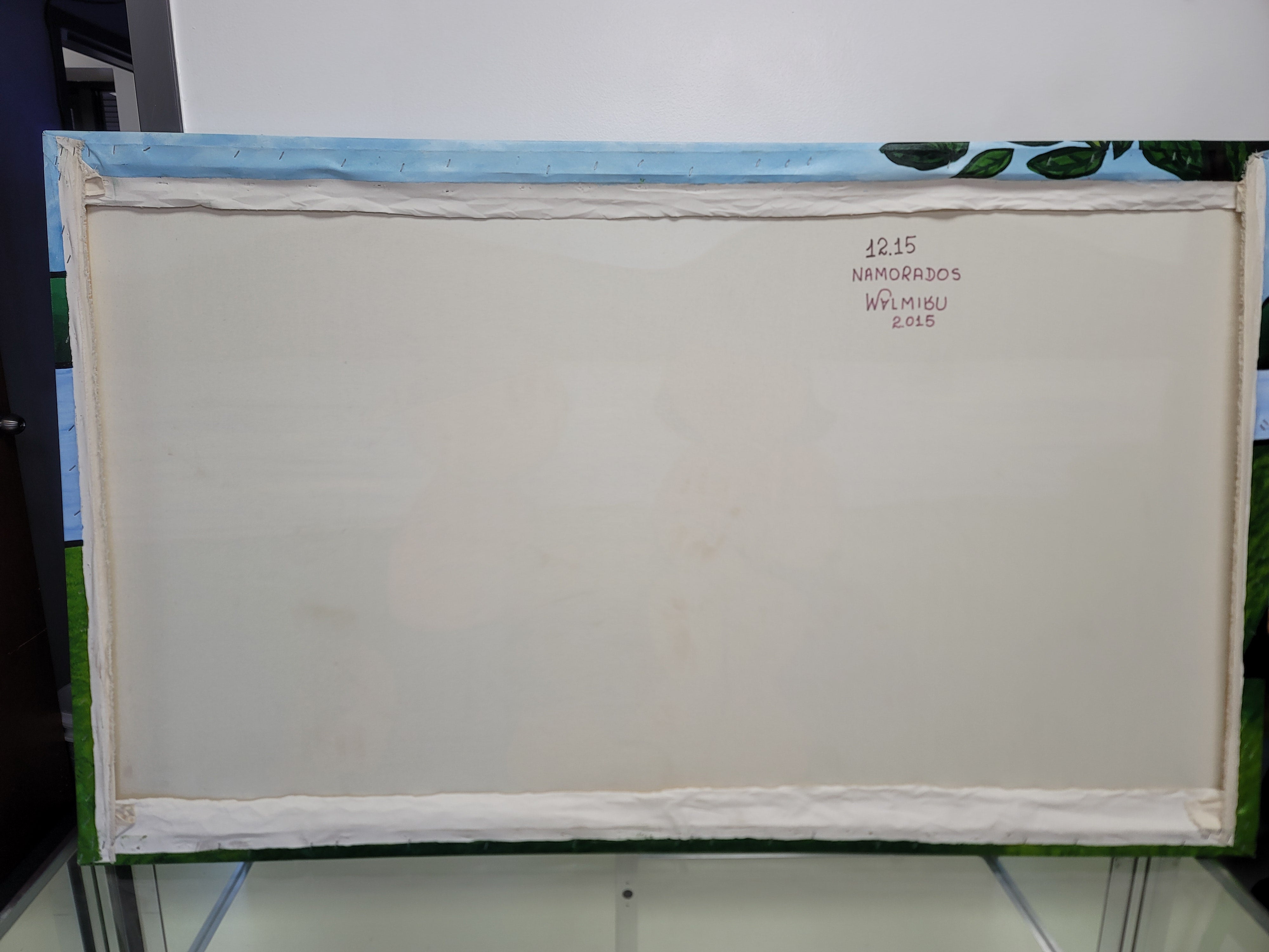 New Walmiru Original Faceless Painting on Canvas -   Lovers  36" x 60"