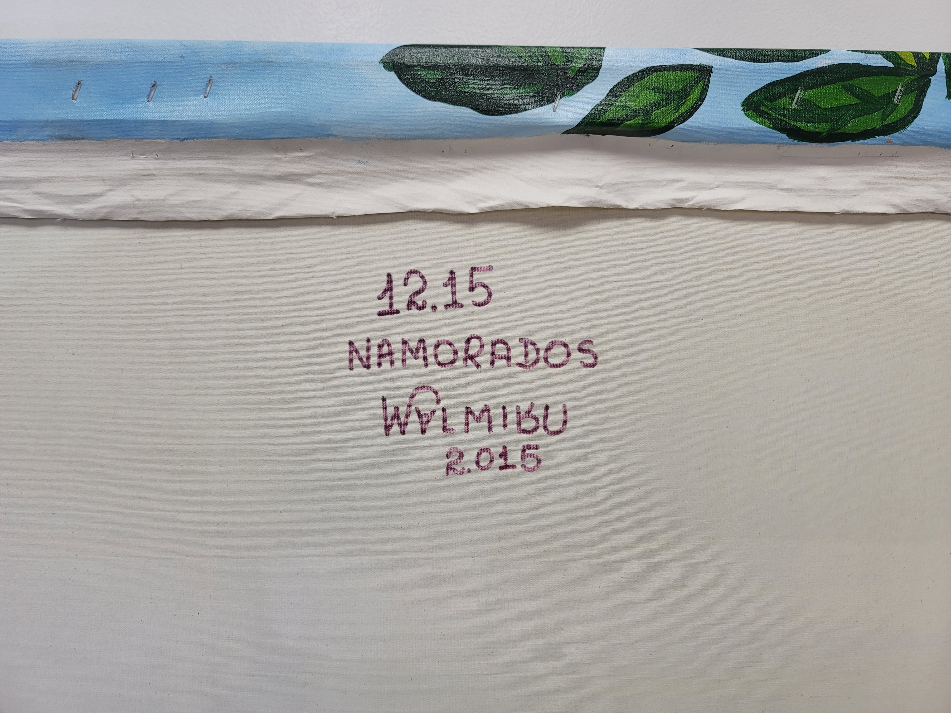 New Walmiru Original Faceless Painting on Canvas -   Lovers  36" x 60"