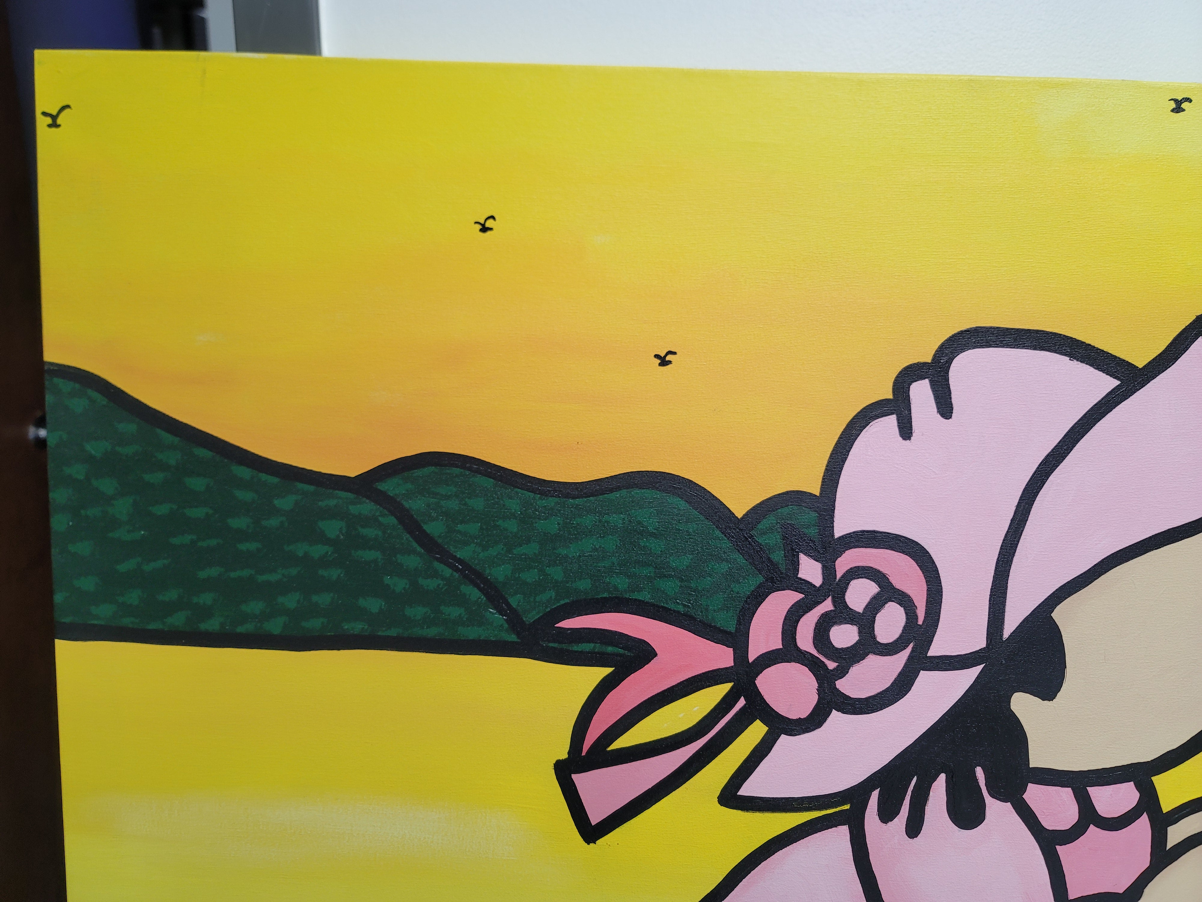 New Walmiru Original Faceless Painting on Canvas -  Couple   36" x 60"