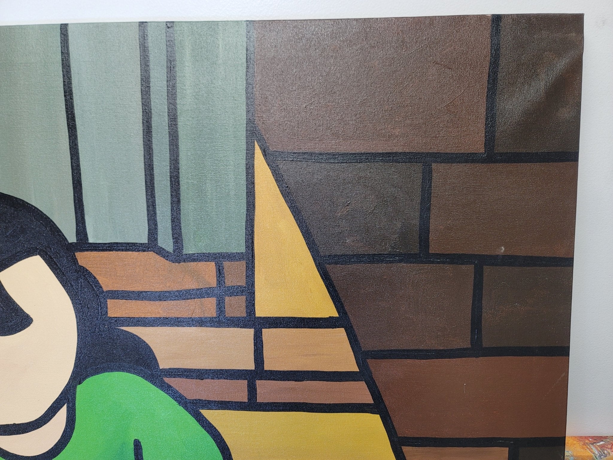 New Walmiru Original Faceless Painting on Canvas - Couple on Steps 36" x 60" - Falcon Restaurant Supply - 7