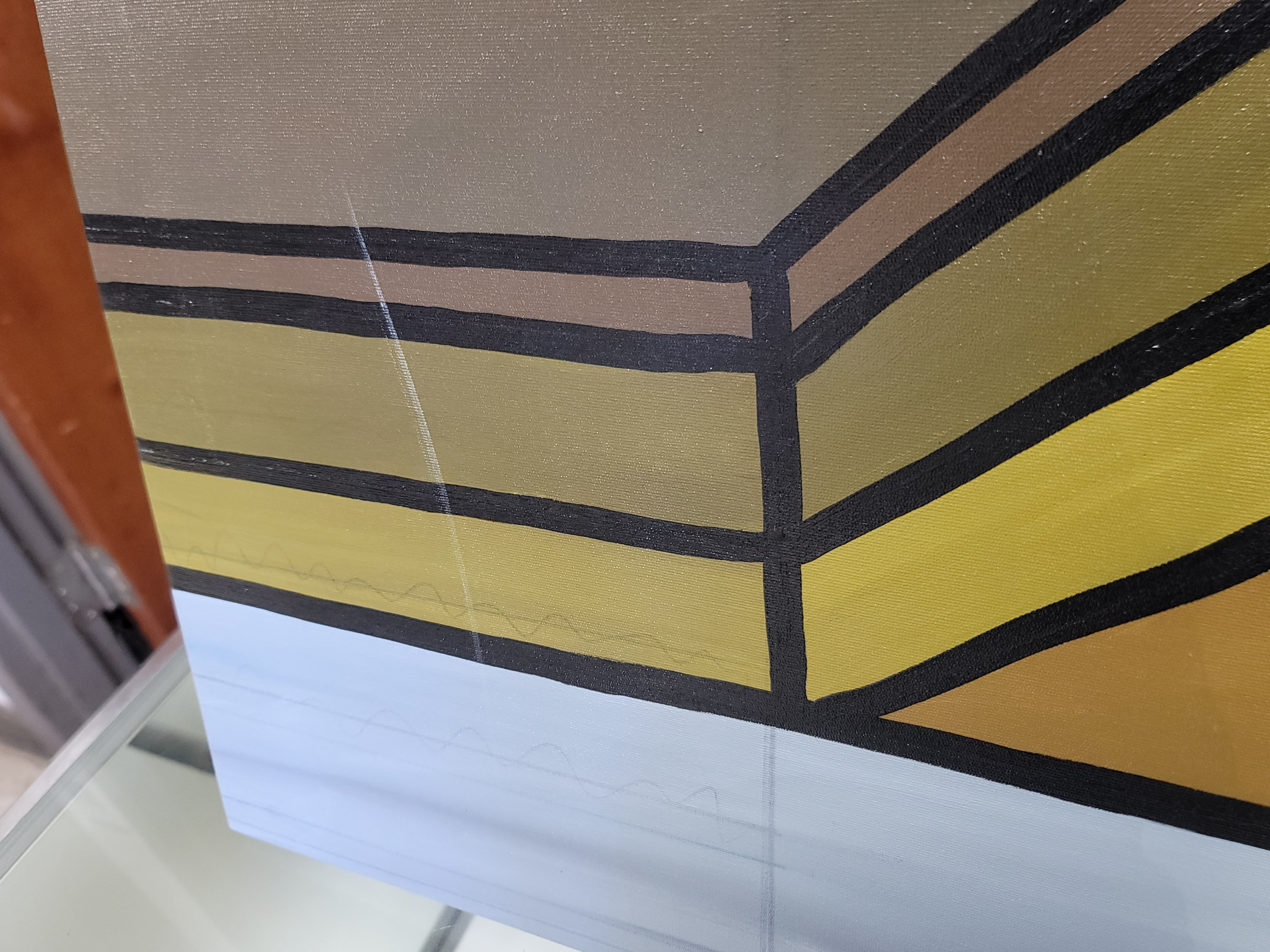 New Walmiru Original Faceless Painting on Canvas - Couple on Steps 36" x 60"