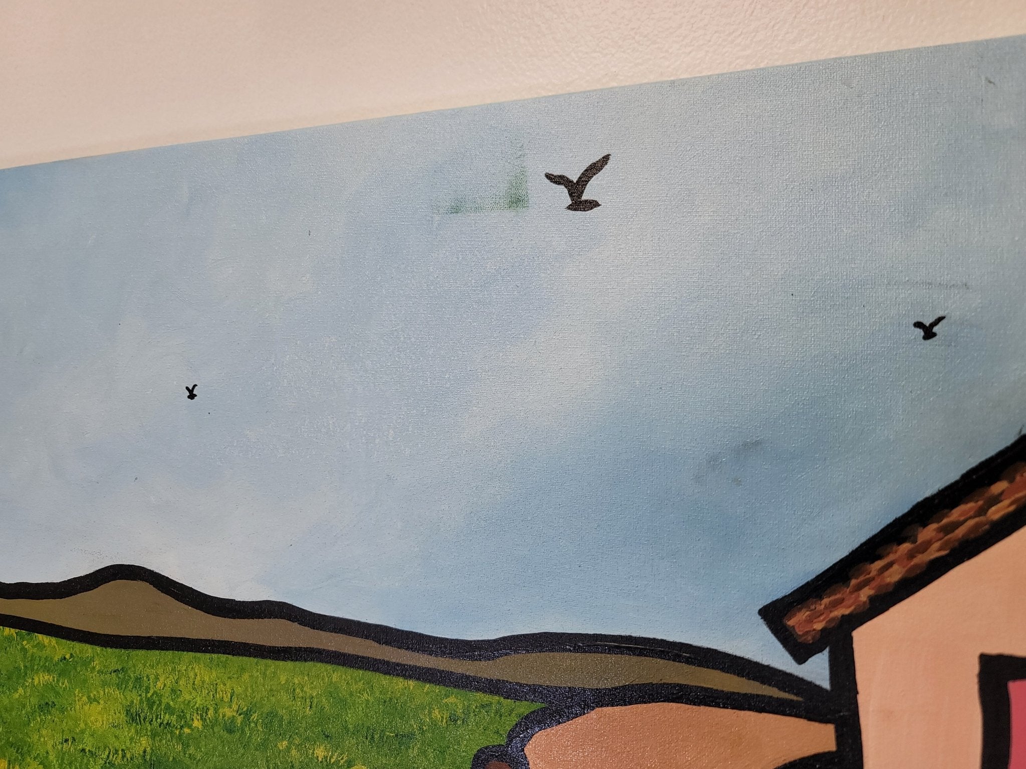 New Walmiru Original Faceless Painting on Canvas - Farmers 36" x 60" - Falcon Restaurant Supply - 6