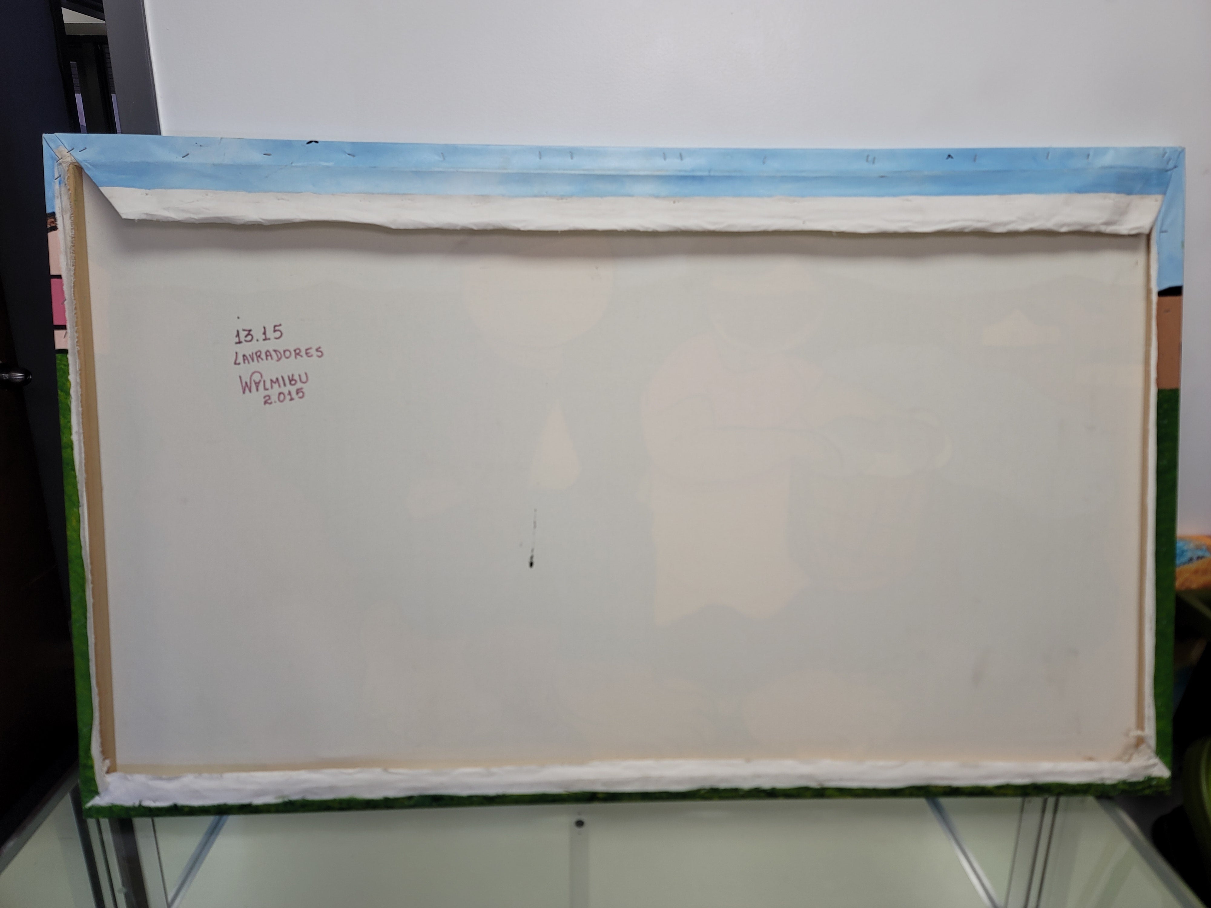 New Walmiru Original Faceless Painting on Canvas - Farmers 36" x 60"