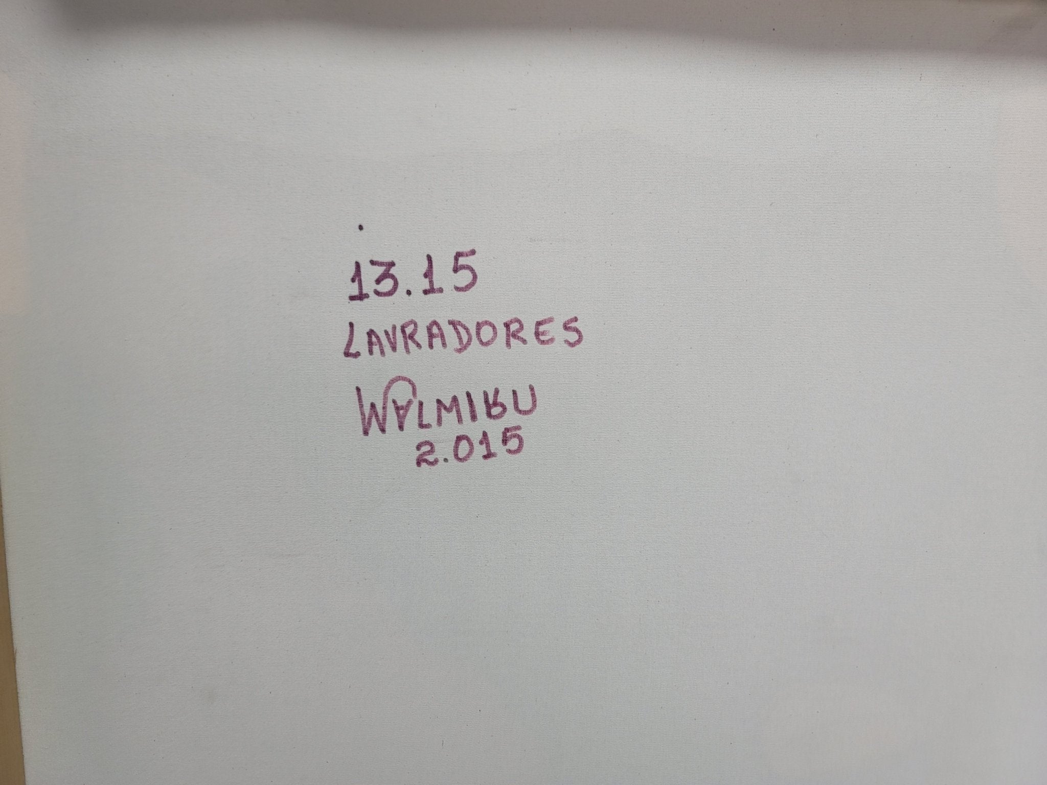 New Walmiru Original Faceless Painting on Canvas - Farmers 36" x 60" - Falcon Restaurant Supply - 2