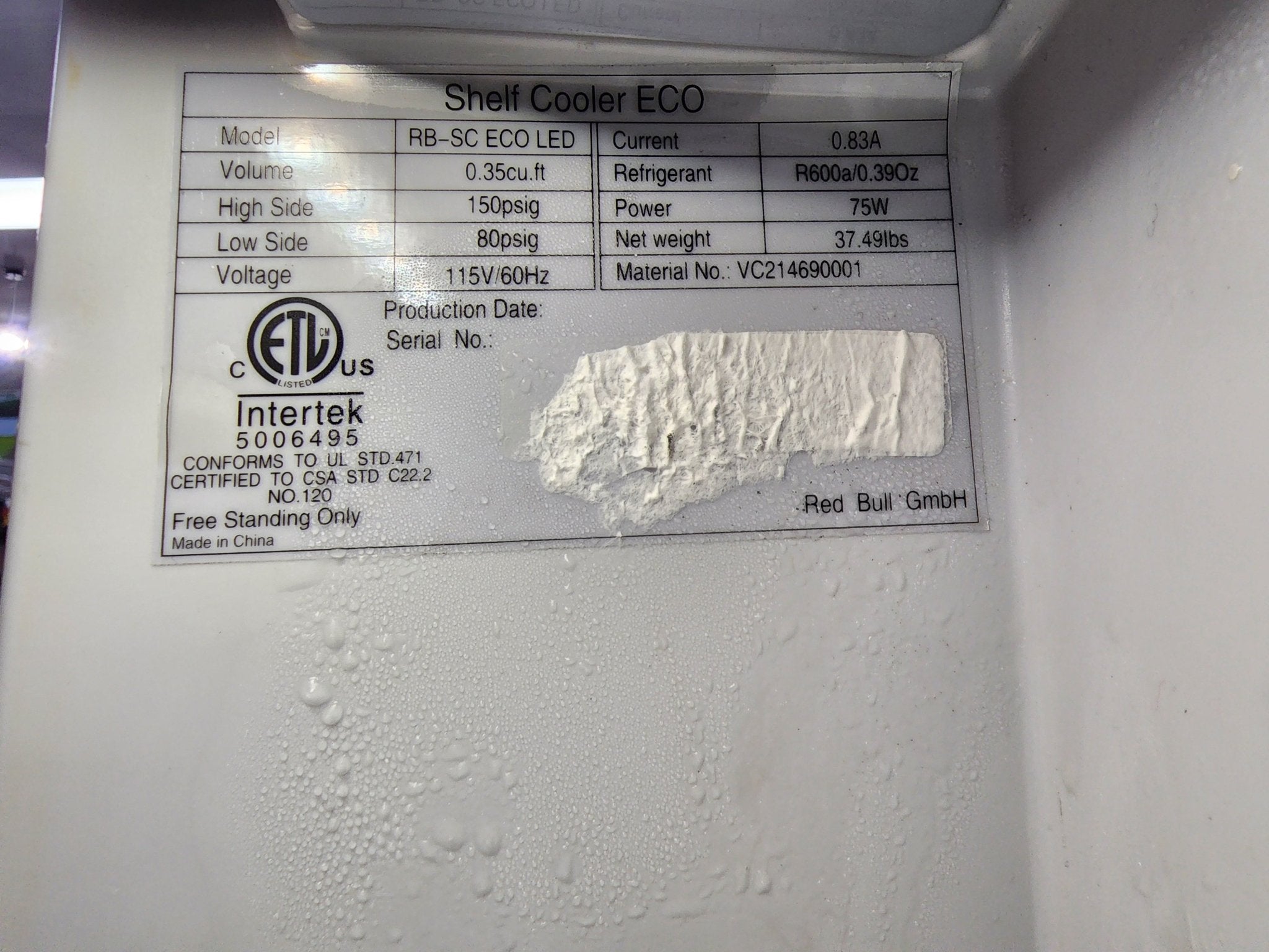 Red Bull Mini display countertop refrigerator - Falcon Restaurant Supply - 13