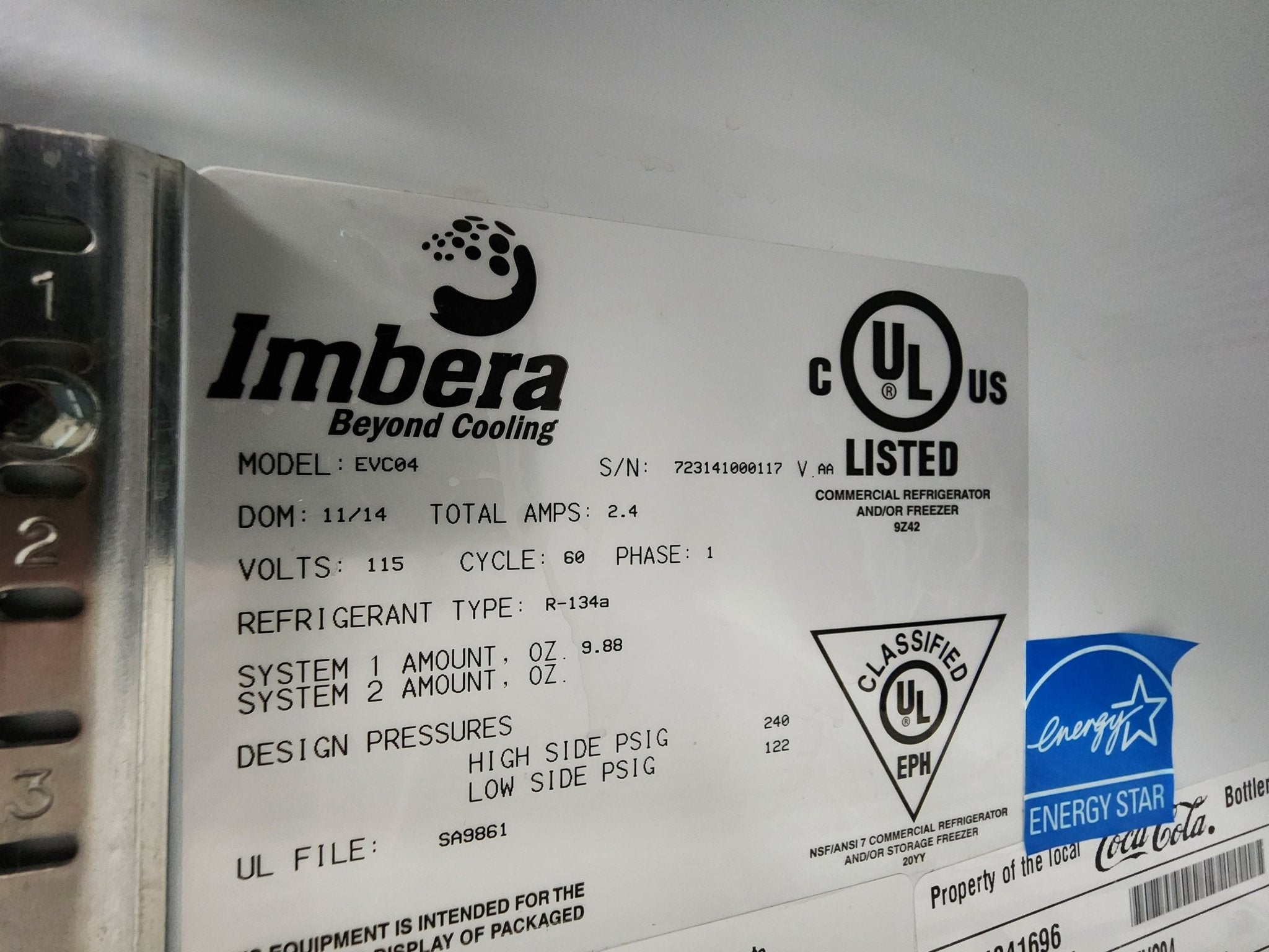 Used Imbera EVC04 21" Countertop Merchandiser Refrigerator, Right Hinge - Falcon Restaurant Supply - 5