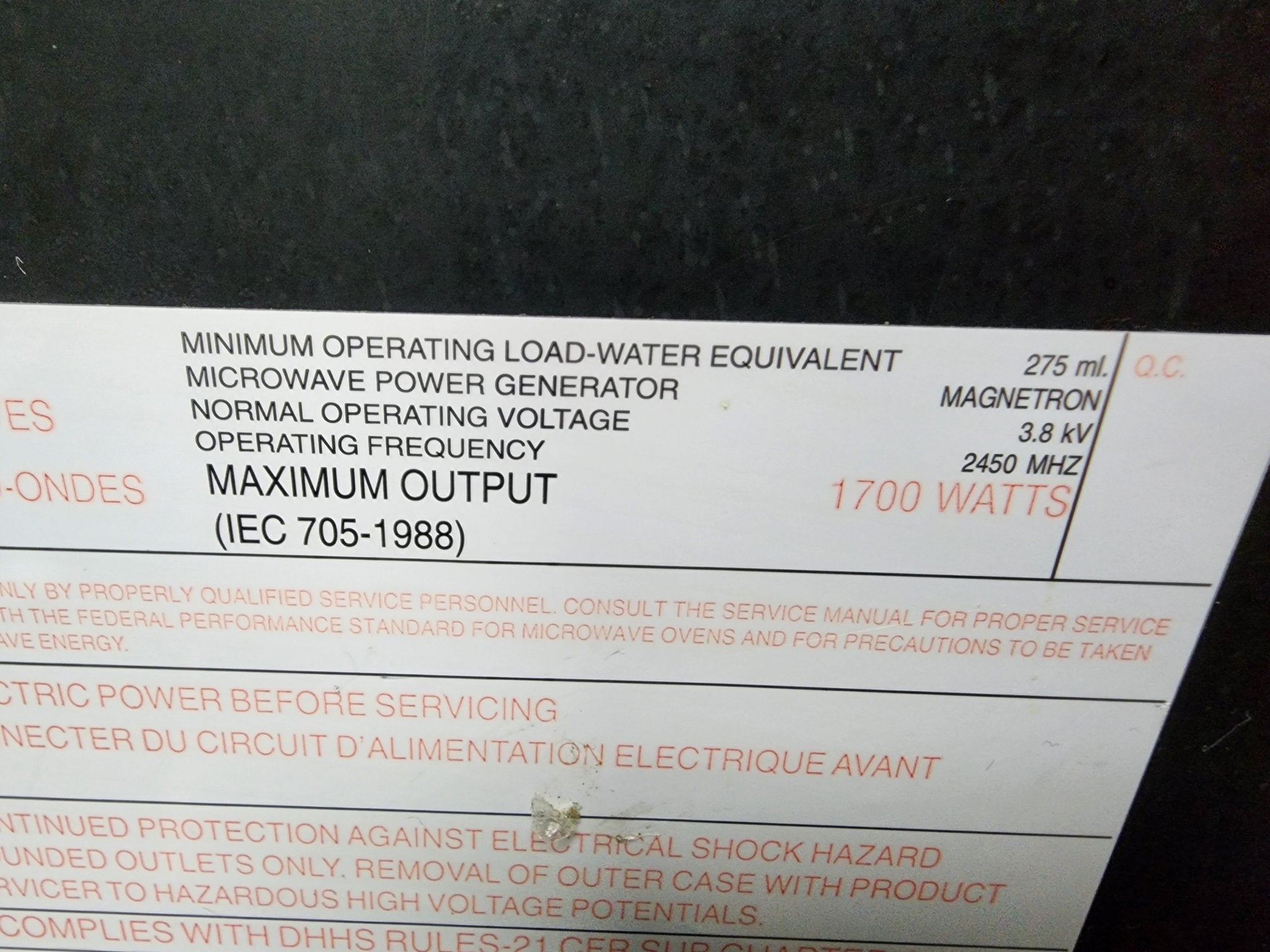 Used Amana Heavy - Duty Stainless Steel Commercial Microwave Oven with Push Button Controls – 1700W - Falcon Restaurant Supply - 5