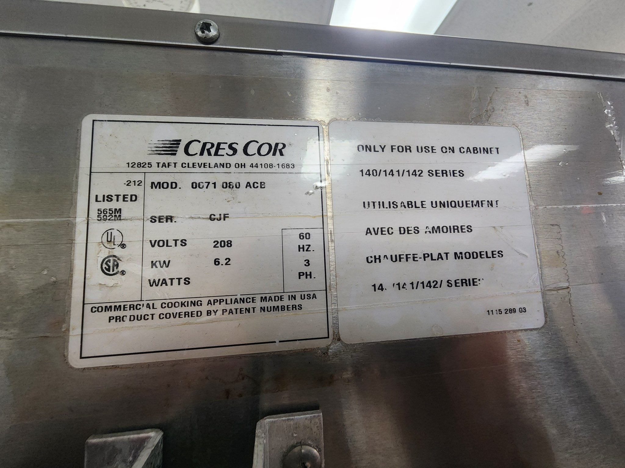 Used Cres Cor 0071 090 ACB & 141FSS Roast & Hold Cabinet 220V - Falcon Restaurant Supply - 7