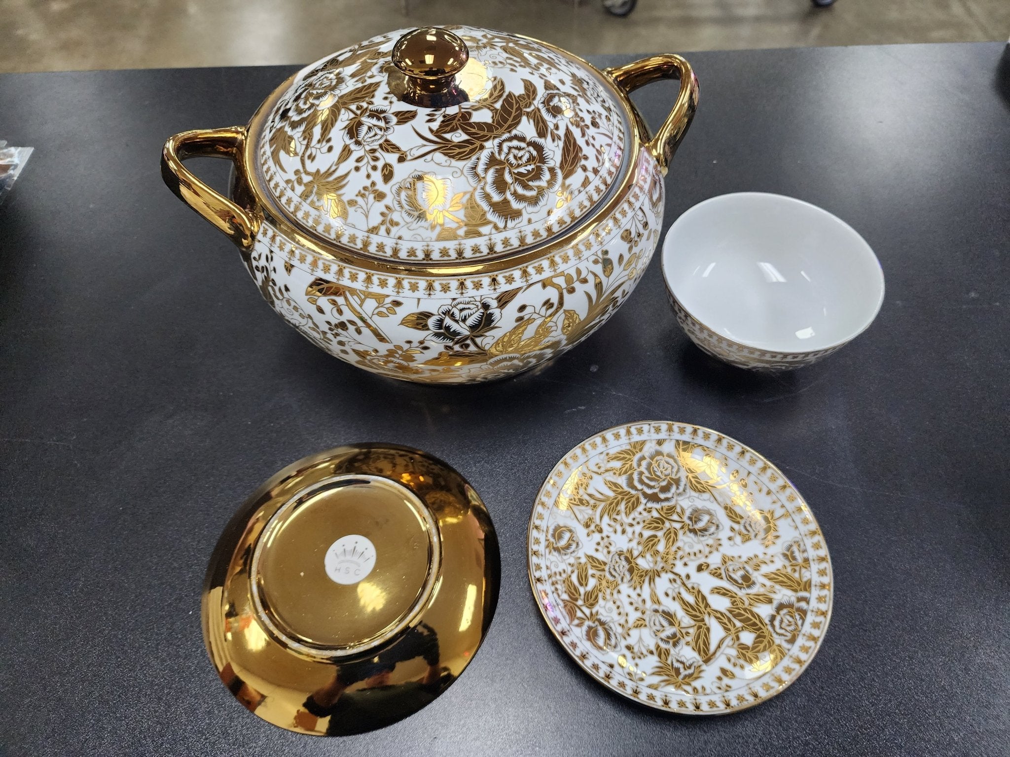 Used Fine Porcelain set gold plated C IP - Falcon Restaurant Supply - 1