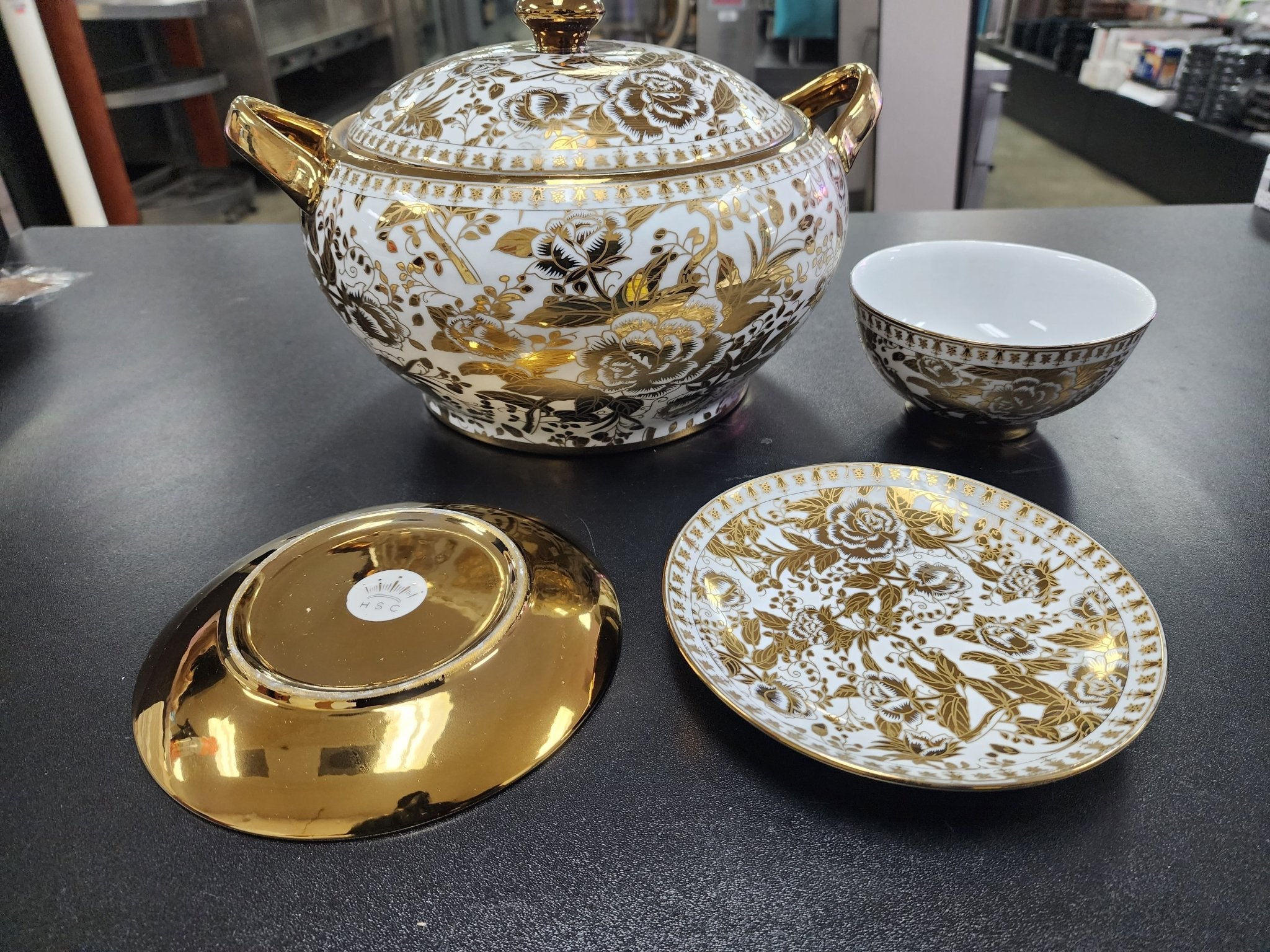 Used Fine Porcelain set gold plated C IP - Falcon Restaurant Supply - 3