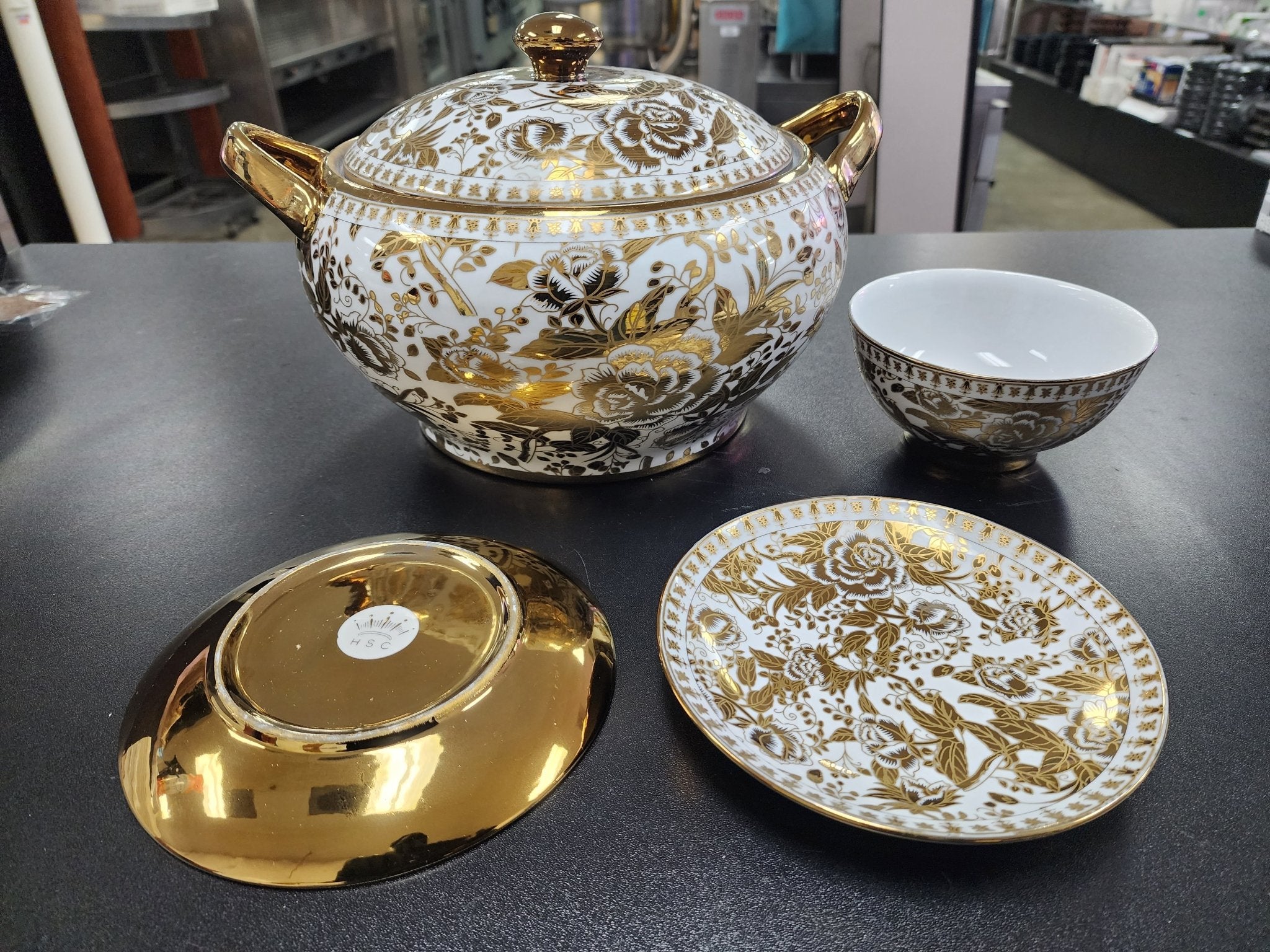 Used Fine Porcelain set gold plated C IP - Falcon Restaurant Supply - 4