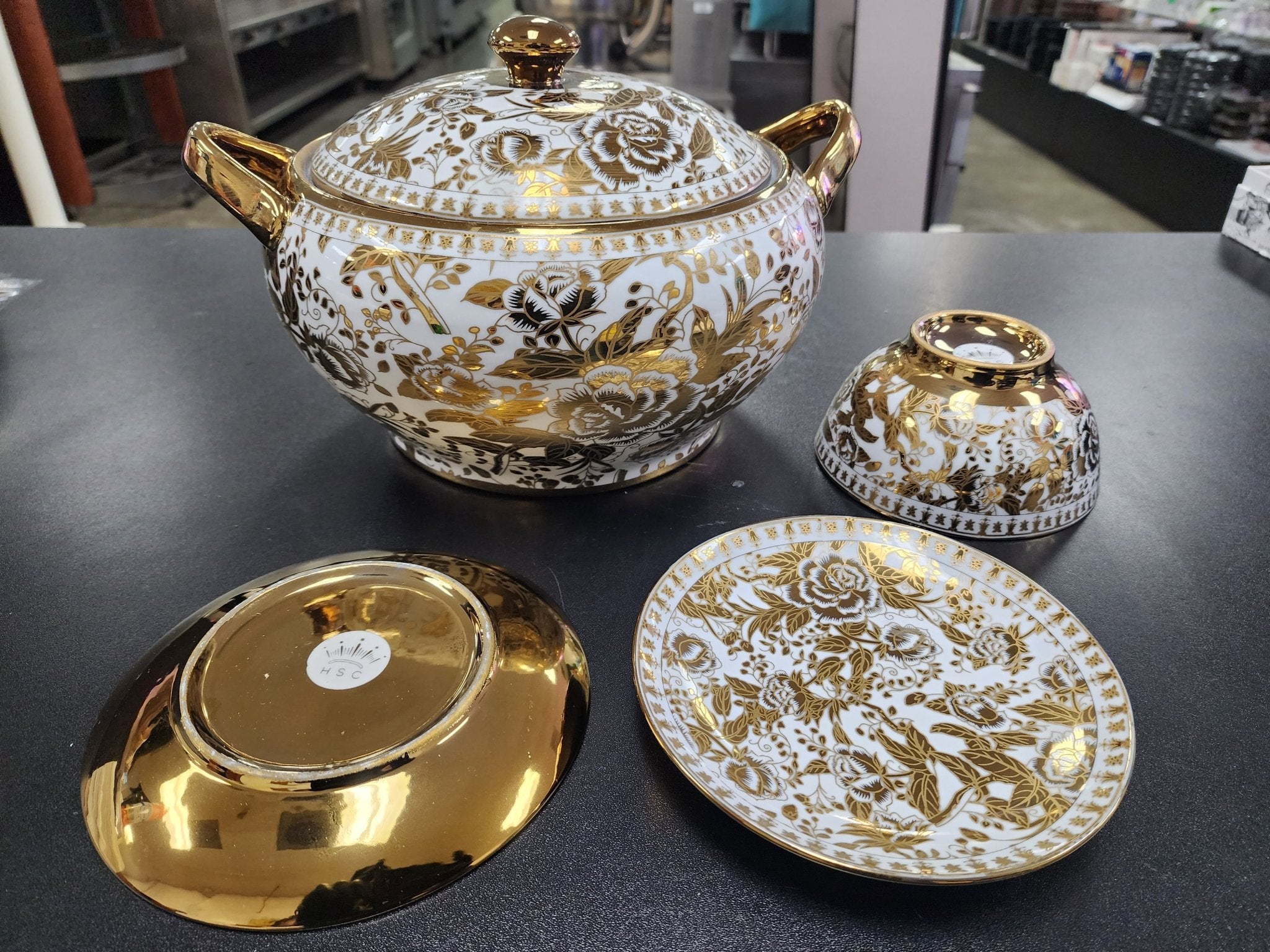 Used Fine Porcelain set gold plated C IP - Falcon Restaurant Supply - 6