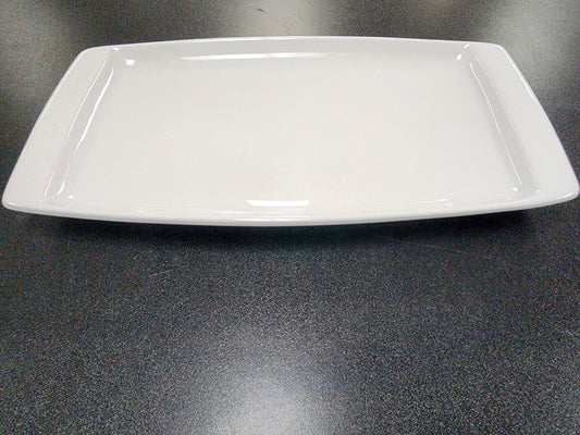 New AlumaTux AMU-556 Pearl White (European White) 13 3/4" x 7 1/2" China Plate - Single