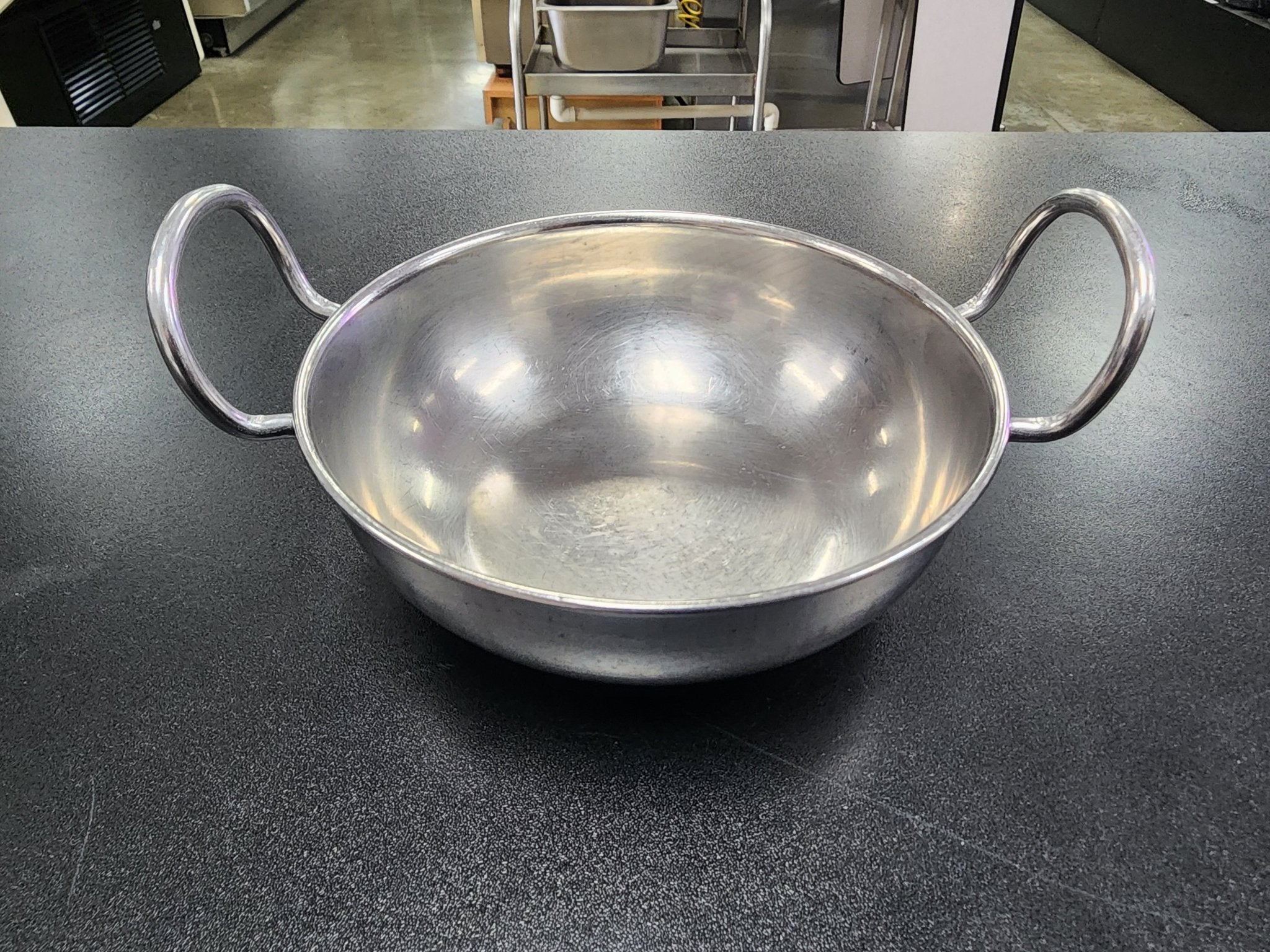Used Small Stainless Steel Fry Pan w/Two handles 6 3/4" - Falcon Restaurant Supply - 1