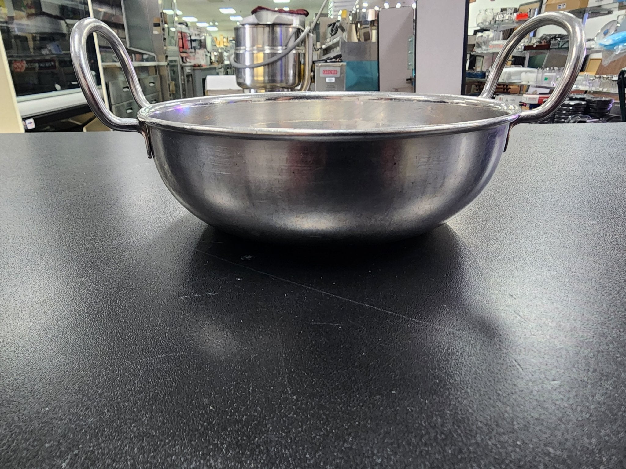 Used Small Stainless Steel Fry Pan w/Two handles 6 3/4" - Falcon Restaurant Supply - 6