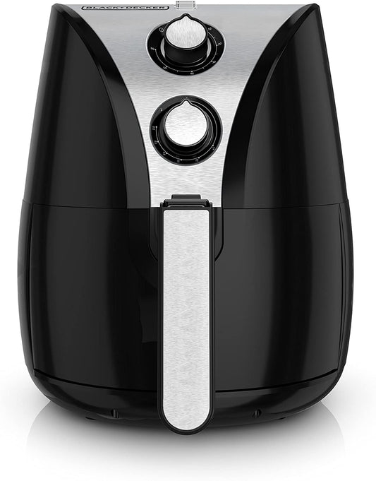 BLACK+DECKER Purify 2-Liter Air Fryer, Black/Stainless Steel, HF110SBD C IP