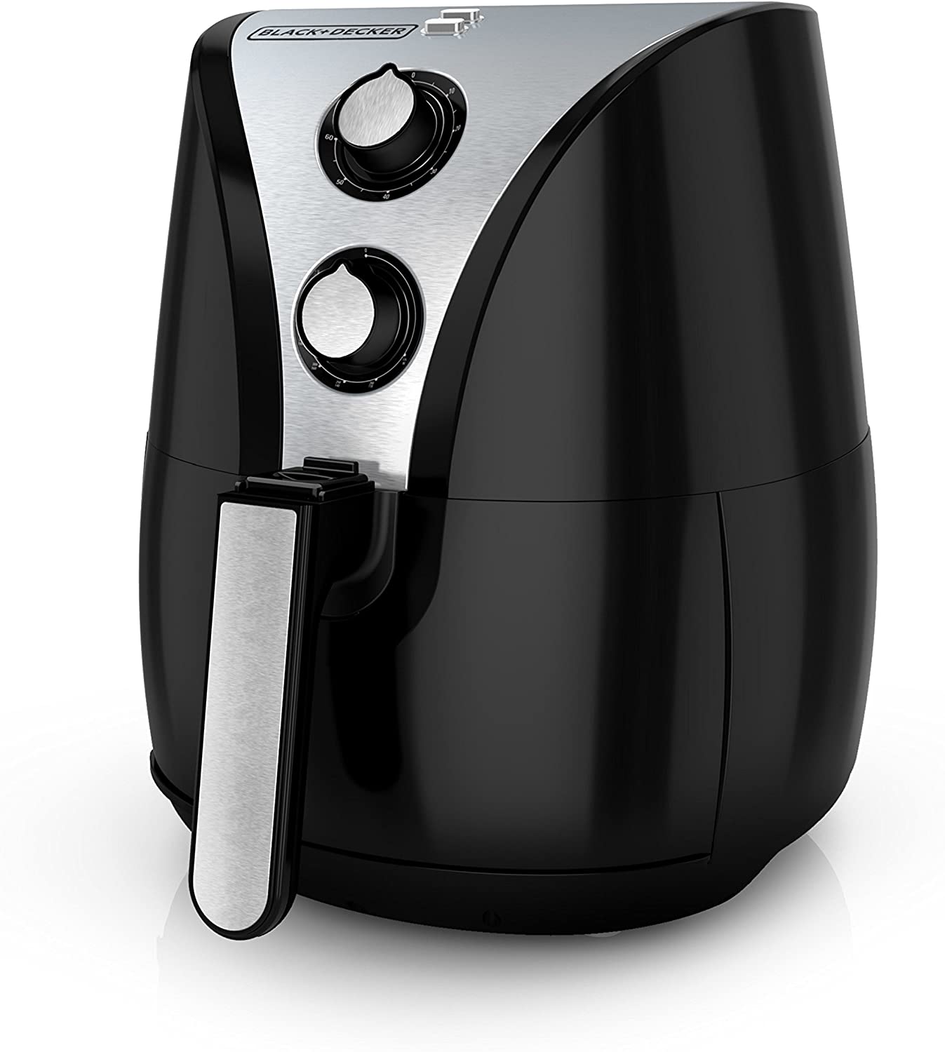 BLACK+DECKER Purify 2-Liter Air Fryer, Black/Stainless Steel, HF110SBD C IP