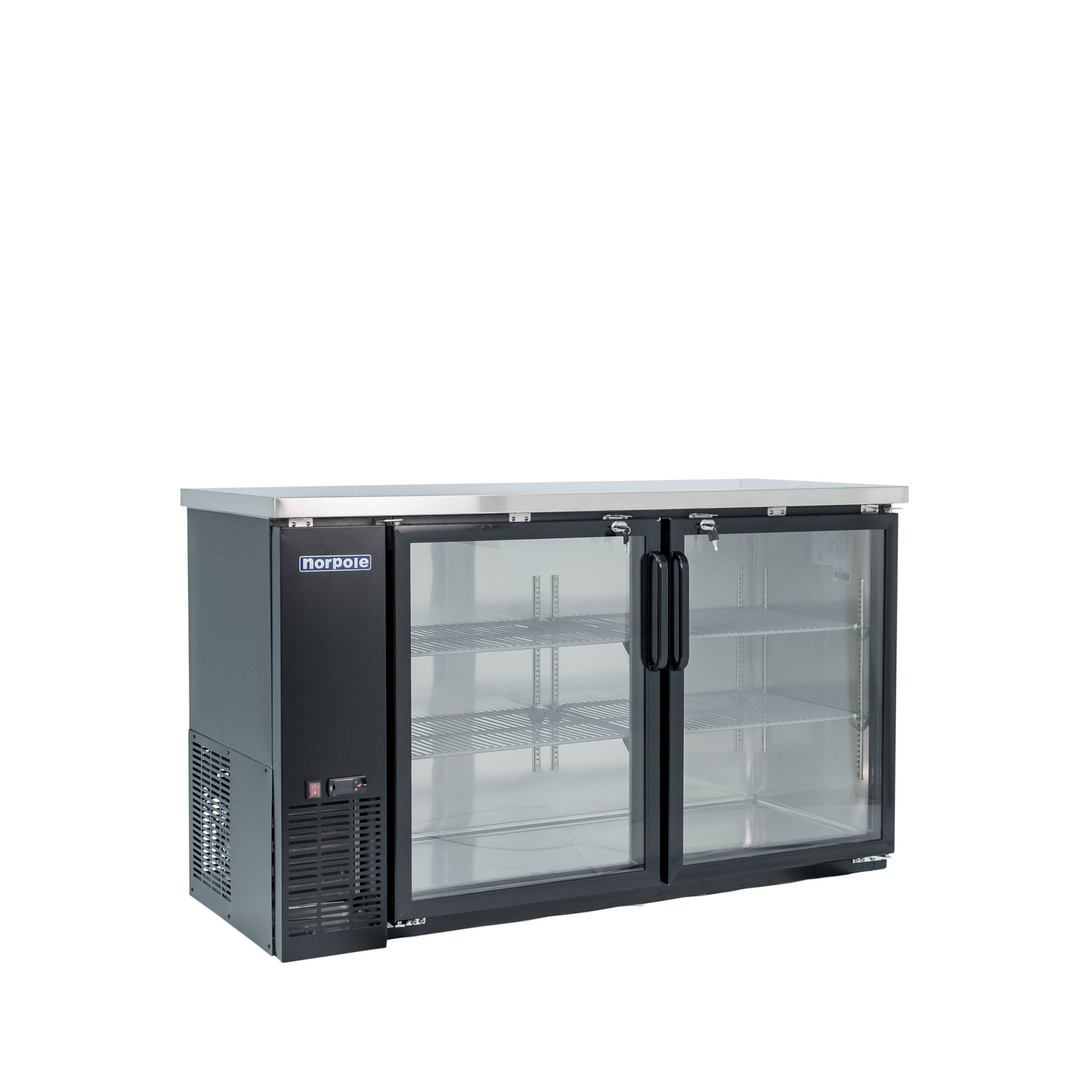 New Norpole NPGB - 60 2 Glass Door Under Bar Refrigerator Back Bar Cooler Merchandiser - Falcon Restaurant Supply - 8
