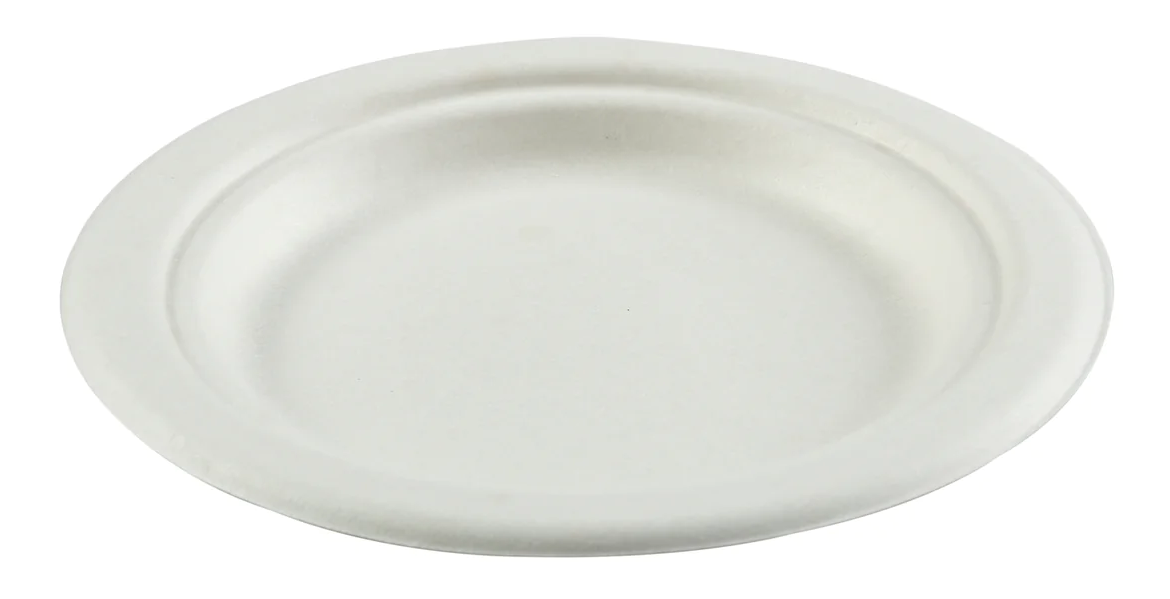 New AmerCareRoyal® PrimeWare® White 6" Bagasse Compostable Sugarcane Plate (PL-06) (1000) in Case