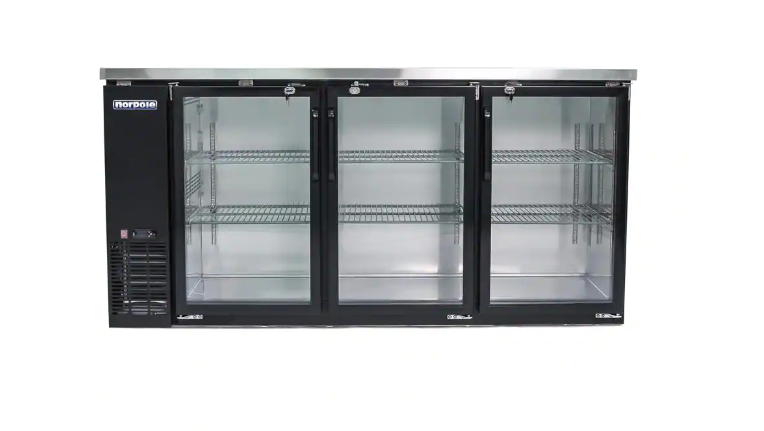 New Norpole NPGB-72 - 72" - 20 cu. ft. 3-Door "Swing" Under Bar Refrigerator in. Black